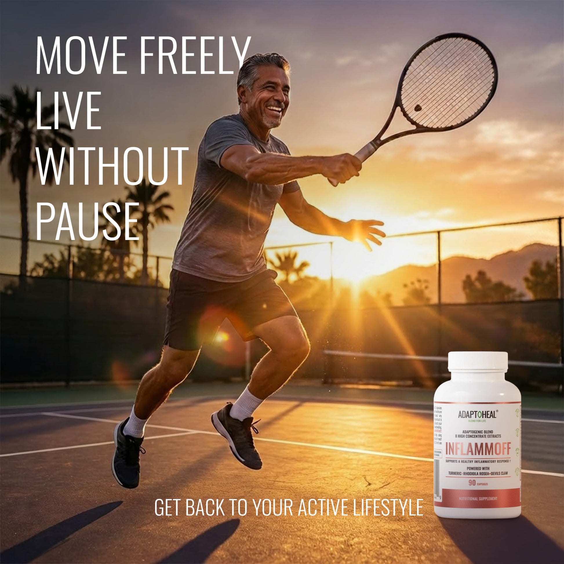 ADAPTOHEAL Inflammoff - Adaptogenic Supplement Designed to Support Joint, Muscle and Tissue Inflammation Naturally, 8 Highly Concentrated extracts with Turmeric and Rhodiola rosea (90 Capsules) ADAPTOHEAL buy supplements canada