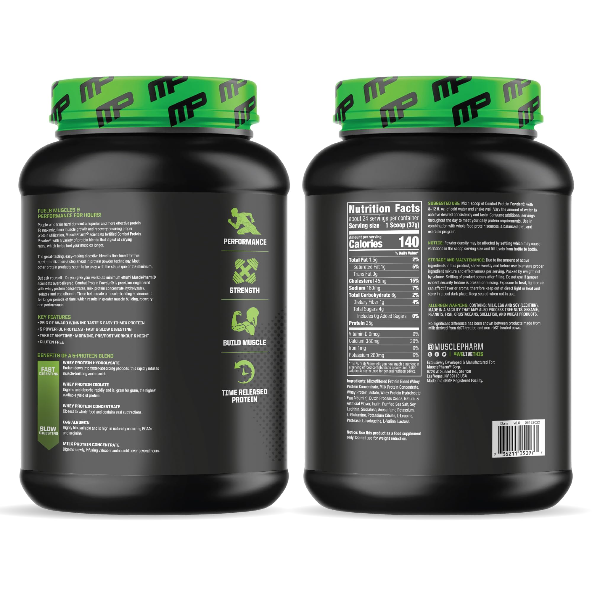 Muscle Pharm Combat Protein Powder, Fuels Muscles for Productive Workouts, 5 Protein Muscle Pharm buy supplements canada