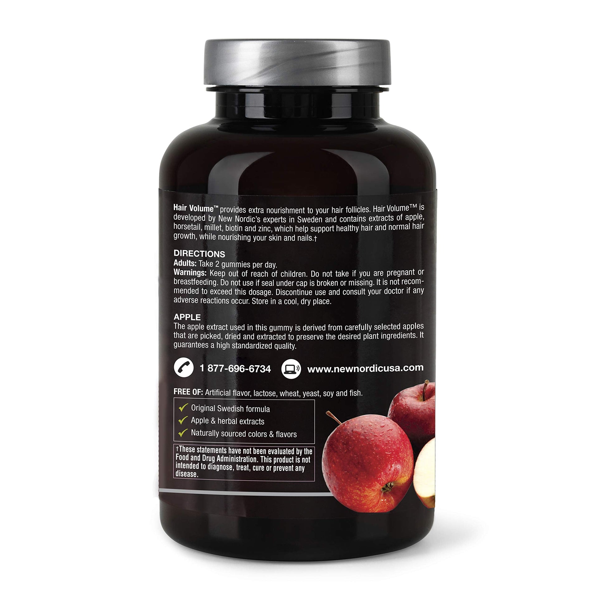 NEW NORDIC Hair Volume Gummies, 2500 mcg Biotin, Daily Hair Vitamins Supplement to Support Hair Skin & Nails, Vegan, 60 Count (Pack of 3) NEW NORDIC buy supplements canada
