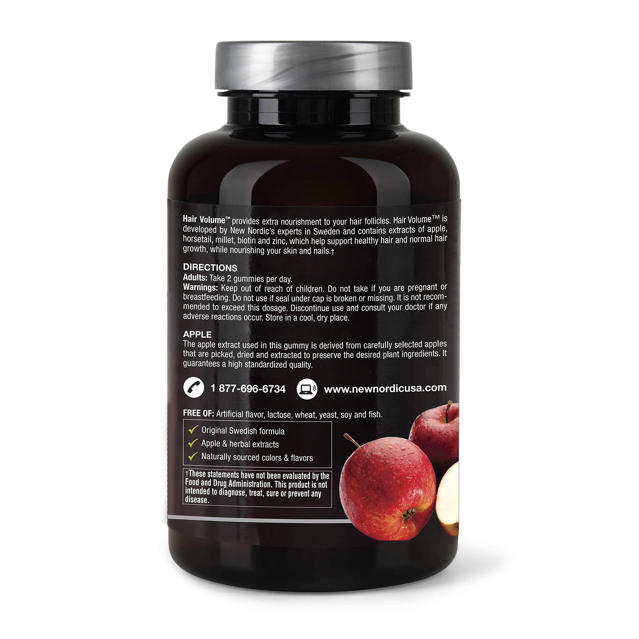 NEW NORDIC Hair Volume Gummies, 2500 mcg Biotin, Daily Hair Vitamins Supplement to Support Hair Skin & Nails, Vegan, 60 Count (Pack of 3) NEW NORDIC buy supplements canada
