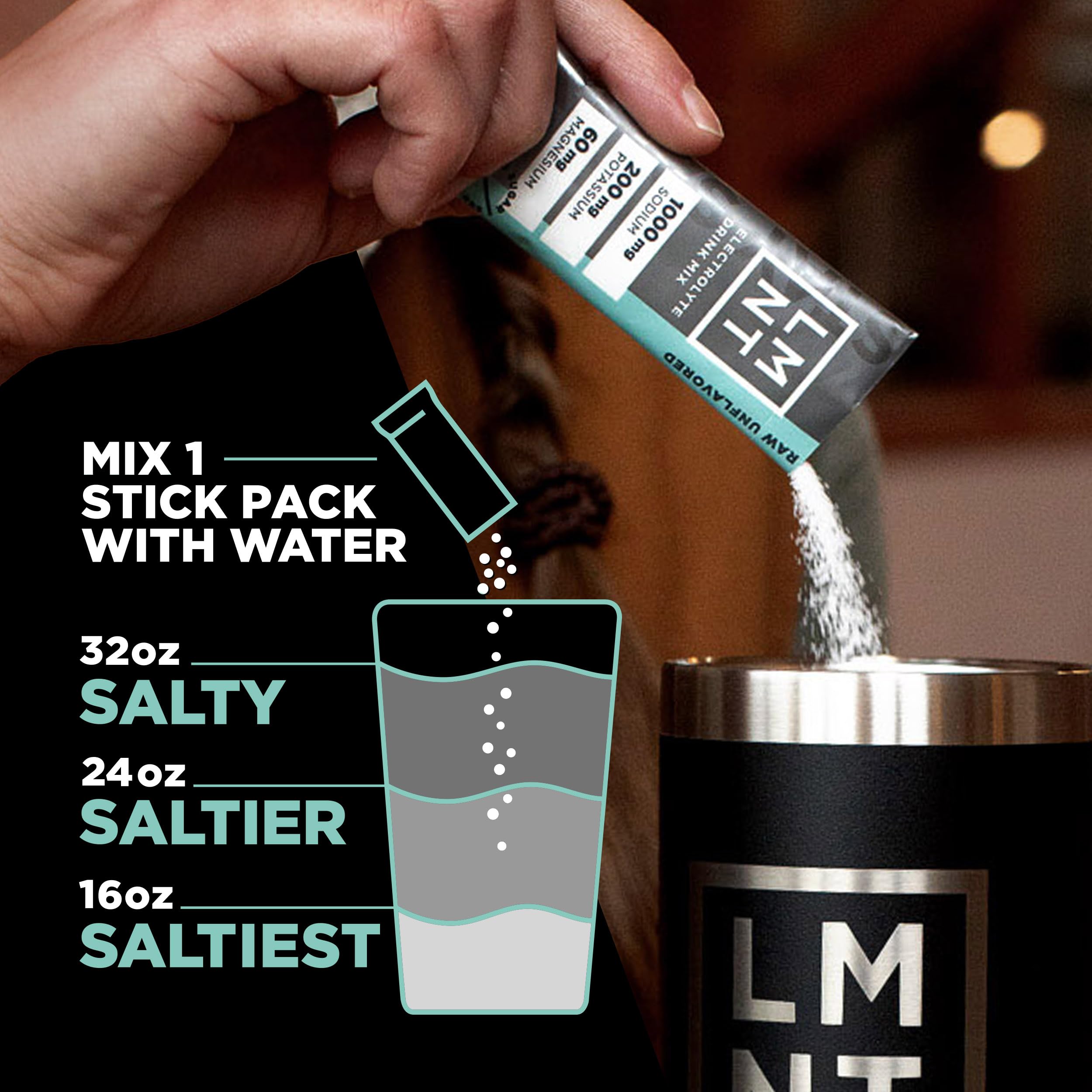 LMNT Zero Sugar Electrolytes - Raw Unflavored Salt | Drink Mix | 30-Count Drink LMNT buy supplements canada
