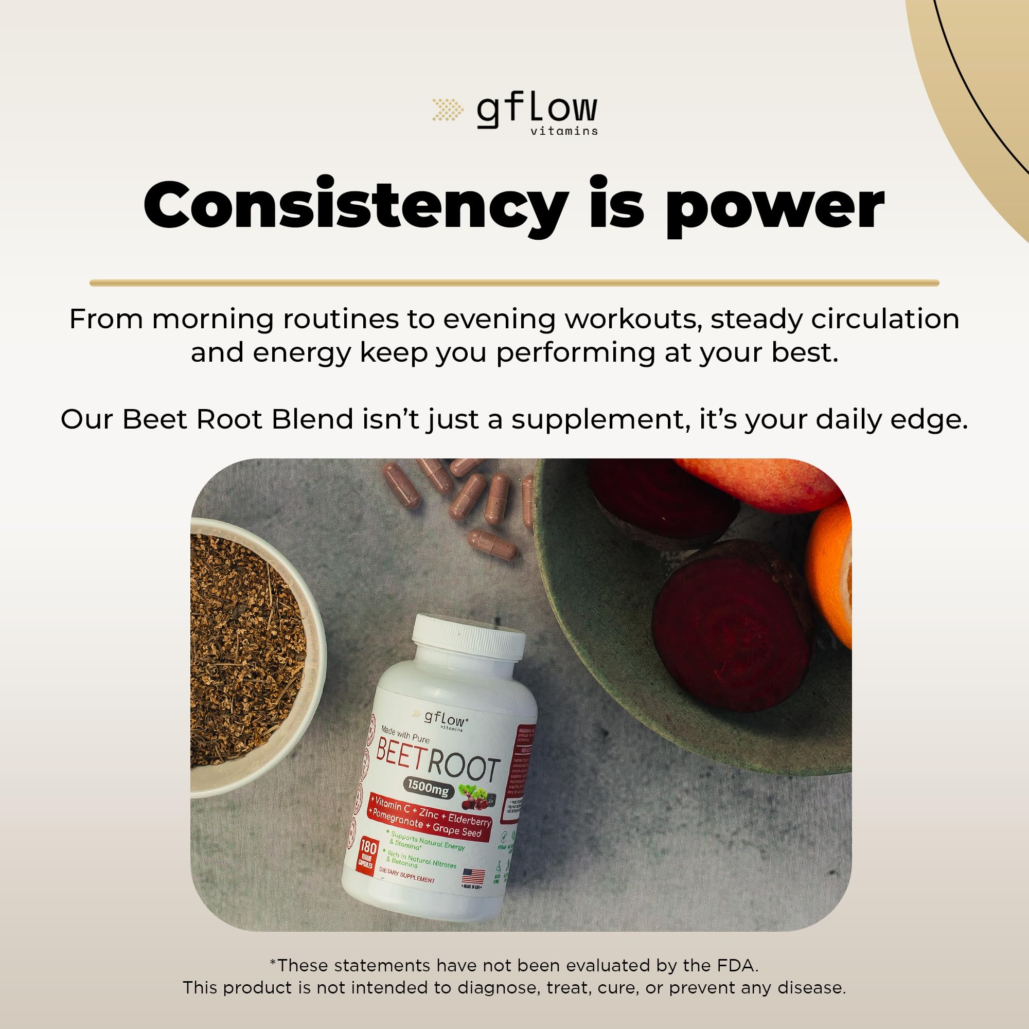 gflow vitamins Beet Root Capsules Organic - All Natural with Vitamin C and Zinc - Supports Heart Health & Stamina, Non-GMO, 180 Vegetarian Capsules | Made in USA gflow vitamins buy supplements canada