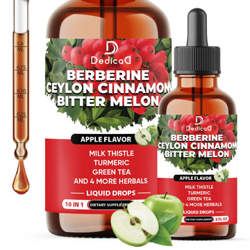 DEDICAD 10in1 Berberine HCl Drops - Liposomal Berberine Liquid - Activator Berberine with Ceylon Cinnamon, Bitter Melon, and 7 More - 60ml DEDICAD buy supplements canada