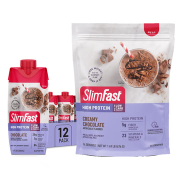 SlimFast High Protein Chocolate Bundle- 12 Count of Chocolate High Protein Meal SlimFast buy supplements canada