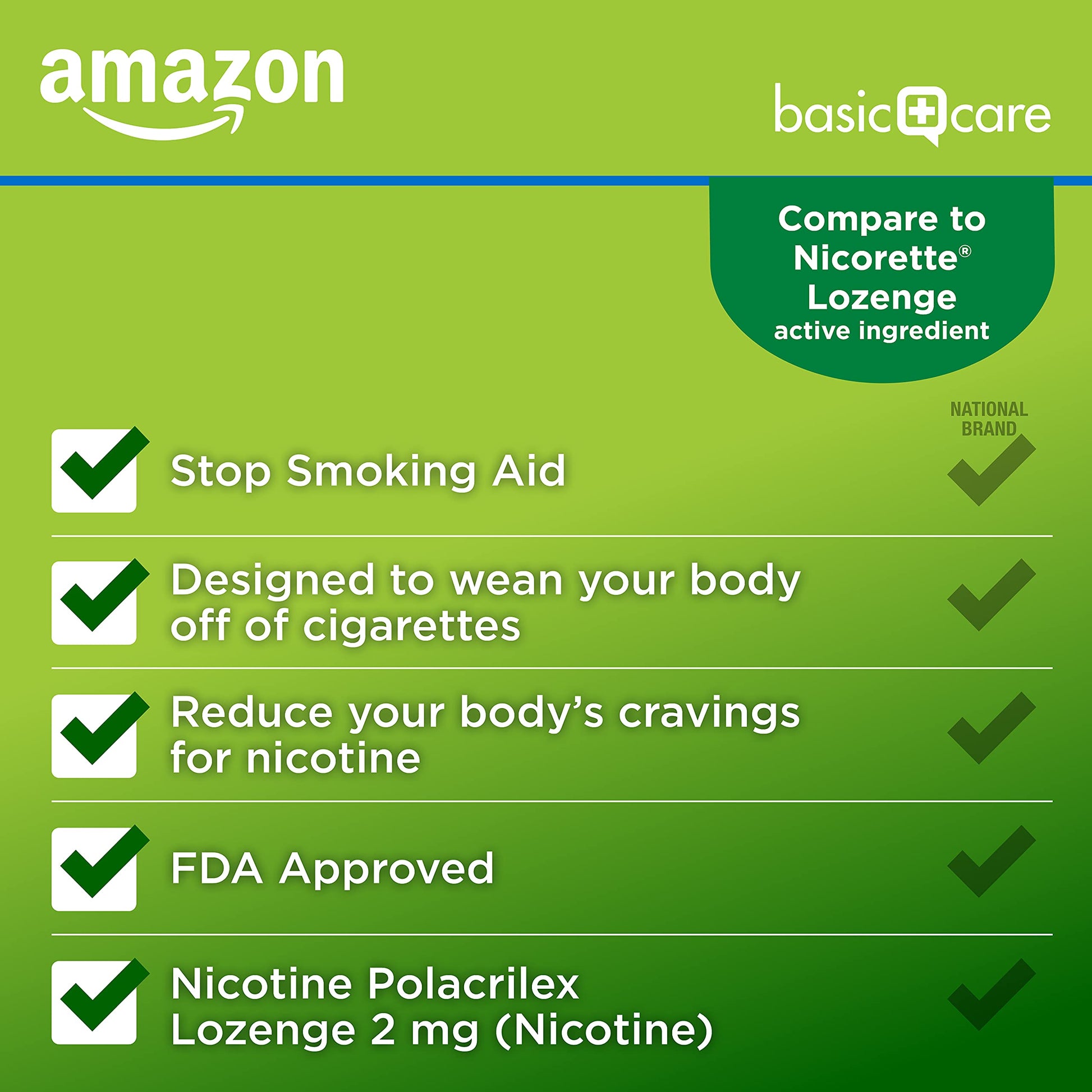 Amazon Basic Care Nicotine Polacrilex Lozenge, 2 mg (Nicotine), Mint Flavor Amazon Basic Care buy supplements canada