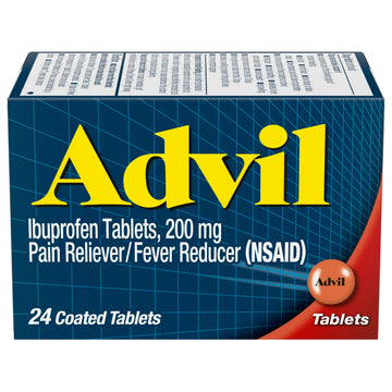Advil Pain Reliever and Fever Reducer, Ibuprofen 200mg for Pain Relief - 24 Coated Tablets Advil buy supplements canada