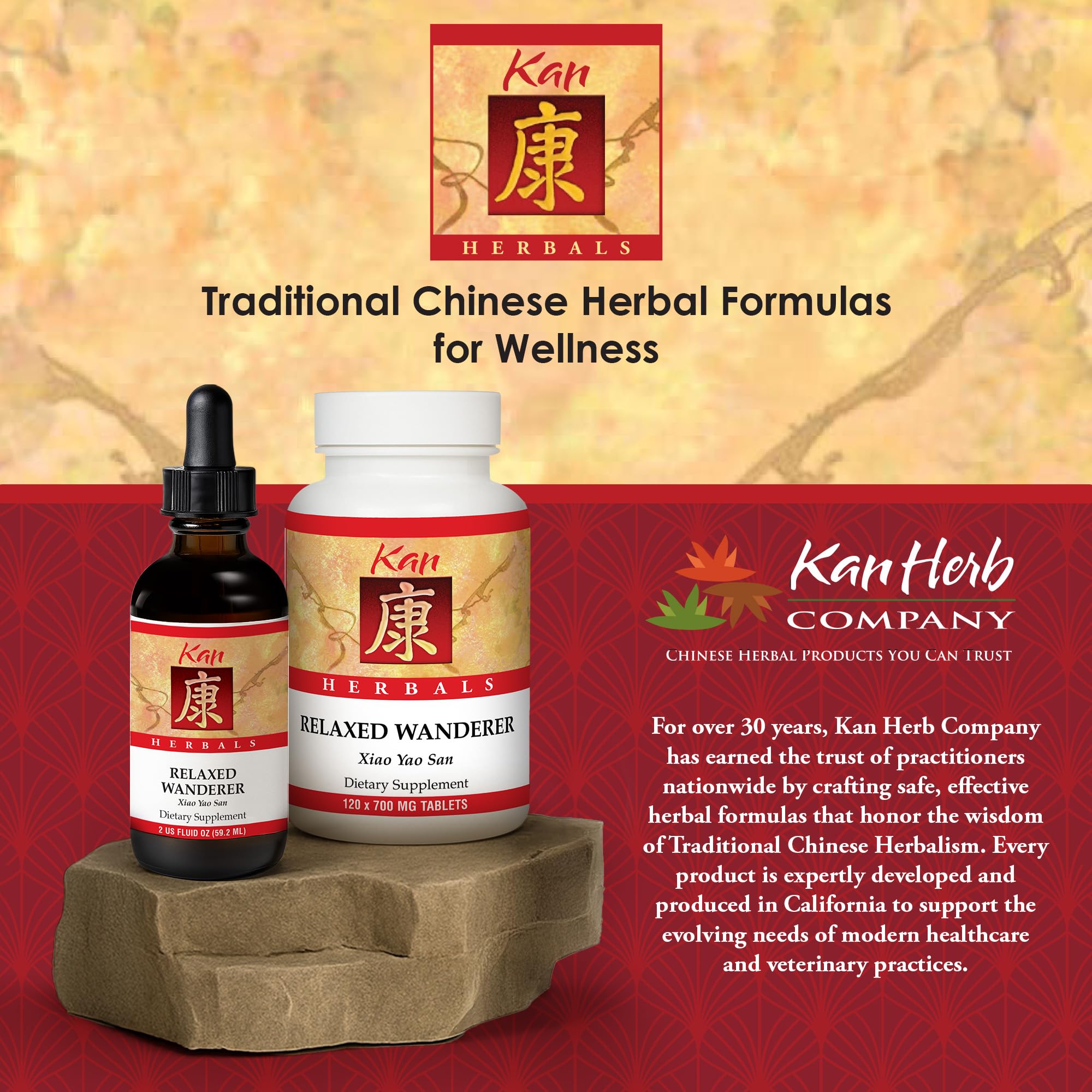 Kan Herbs Company Relaxed Wanderer – Traditional Chinese Herbal Formula to Support Mood, Digestion, and Menstrual Balance, Nourishes Blood, Eases Occasional Tension and Fatigue, 120 Tablets Kan Herb buy supplements canada