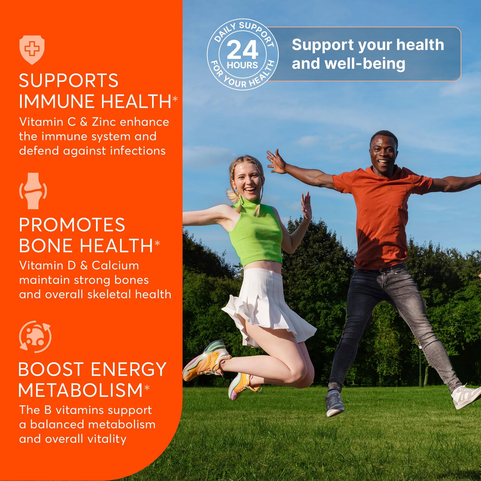 Multivitamin Supplement | Complex with Vitamin A, C, D, E, K1, B, Zinc & Chromium | Hair, Skin & Nail Beauty Vitamins | Immune Support Supplements for Men & Women | 60 Capsules SUPLINT buy supplements canada