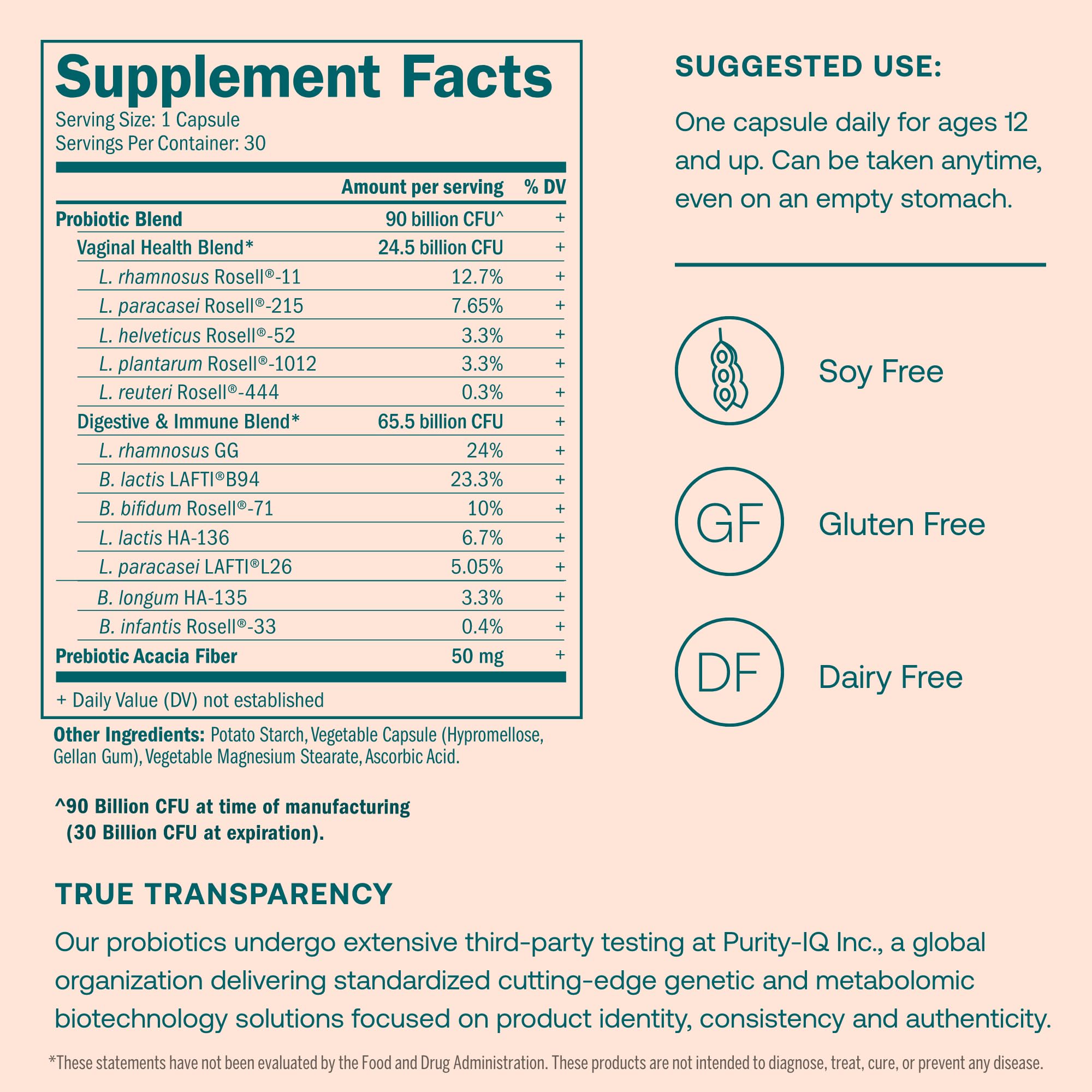 True Grace One Daily Women’s Probiotic - 30 Vegetarian Capsules - Digestive, Vaginal True Grace buy supplements canada