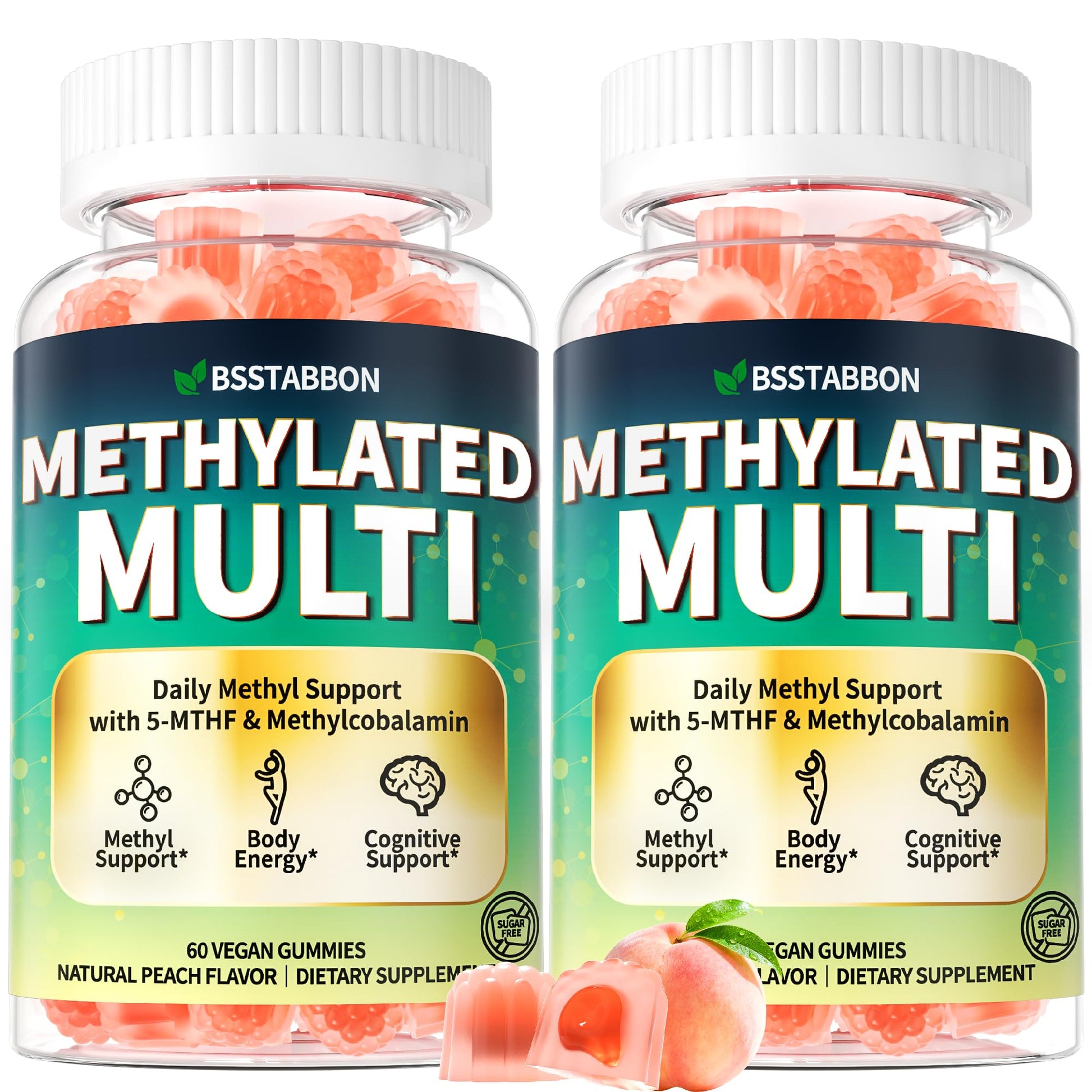 BSSTABBON Methylated Multivitamin for Women Men: Organic Iron Free Multivitamins Gummies plus 5-MTHF Active B12 P5P CoQ10 NAC TMG - Chewable Sugar Free Gummy for Energy Immune Overall Health(120Count) BSSTABBON buy supplements canada