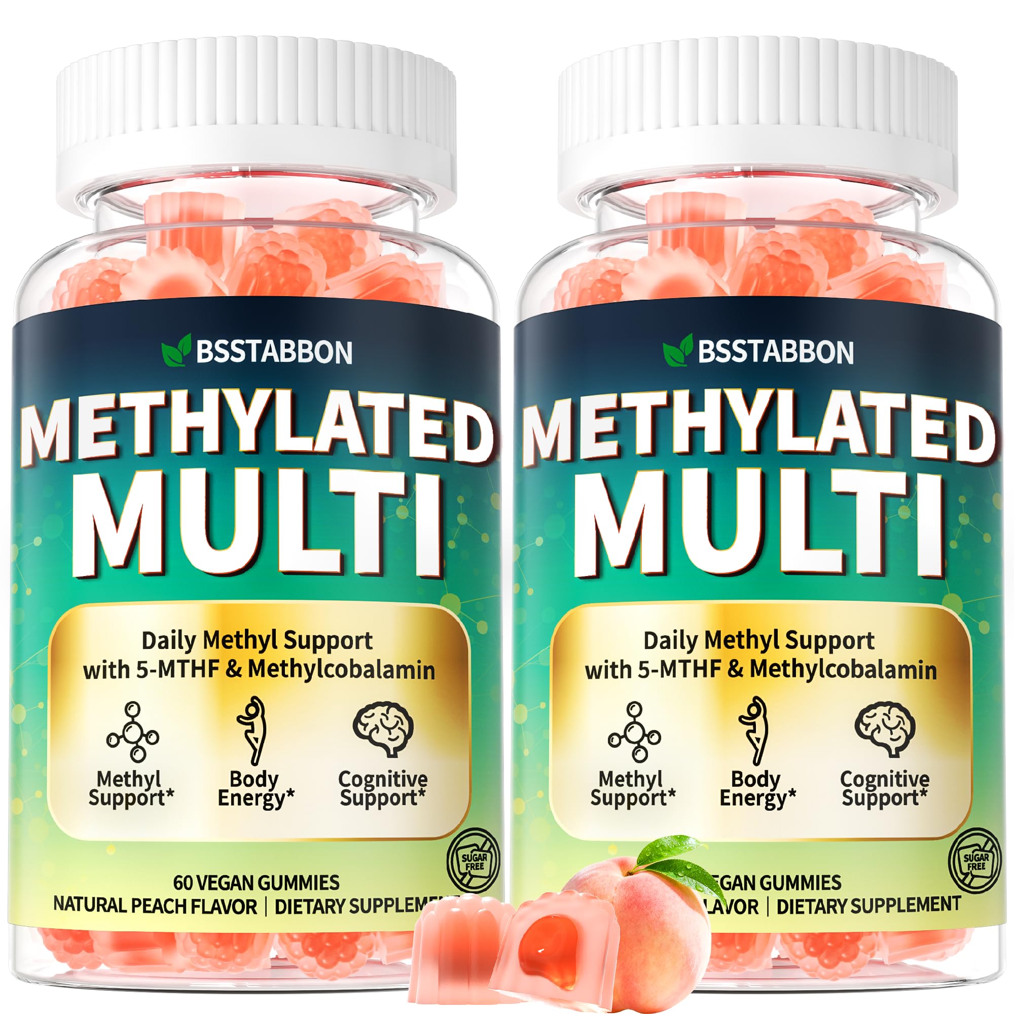 BSSTABBON Methylated Multivitamin for Women Men: Organic Iron Free Multivitamins Gummies plus 5-MTHF Active B12 P5P CoQ10 NAC TMG - Chewable Sugar Free Gummy for Energy Immune Overall Health(120Count) BSSTABBON buy supplements canada
