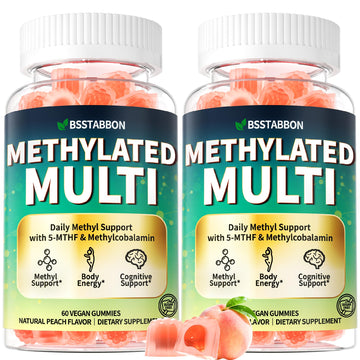 BSSTABBON Methylated Multivitamin for Women Men: Organic Iron Free Multivitamins Gummies plus 5-MTHF Active B12 P5P CoQ10 NAC TMG - Chewable Sugar Free Gummy for Energy Immune Overall Health(120Count) BSSTABBON buy supplements canada
