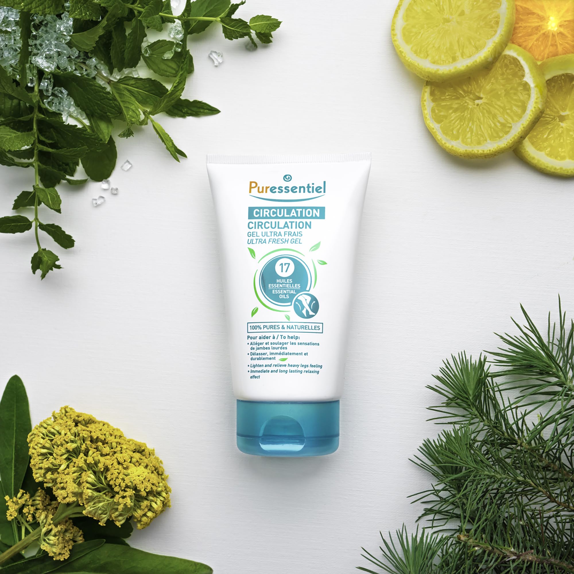 Puressentiel Soothing Gel for Tired Feet, Ankles, Legs - Aromatherapy Lotion with 17 Essential Oils for Body and Skin - Instant, Lasting Relief and Circulation - Natural and Alcohol Free - 4.22 oz Puressentiel buy supplements canada