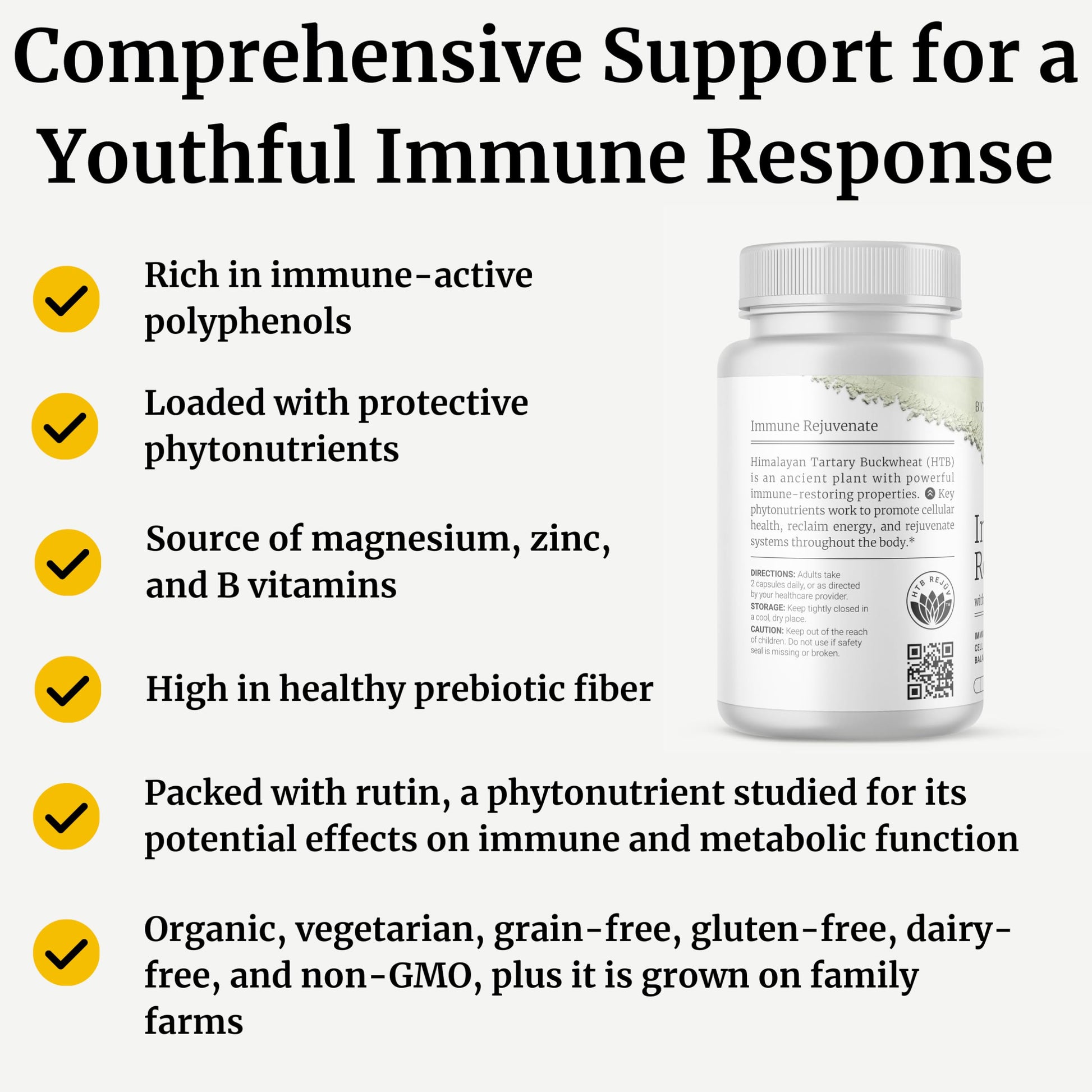 BIG BOLD HEALTH HTB Immune Rejuvenate - Polyphenols Supplement for Immune Support with Himalayan Tartary Buckwheat - Gluten Free, Dairy Free, Non-GMO Formula - 60 Vegetarian Capsules BIG BOLD HEALTH buy supplements canada