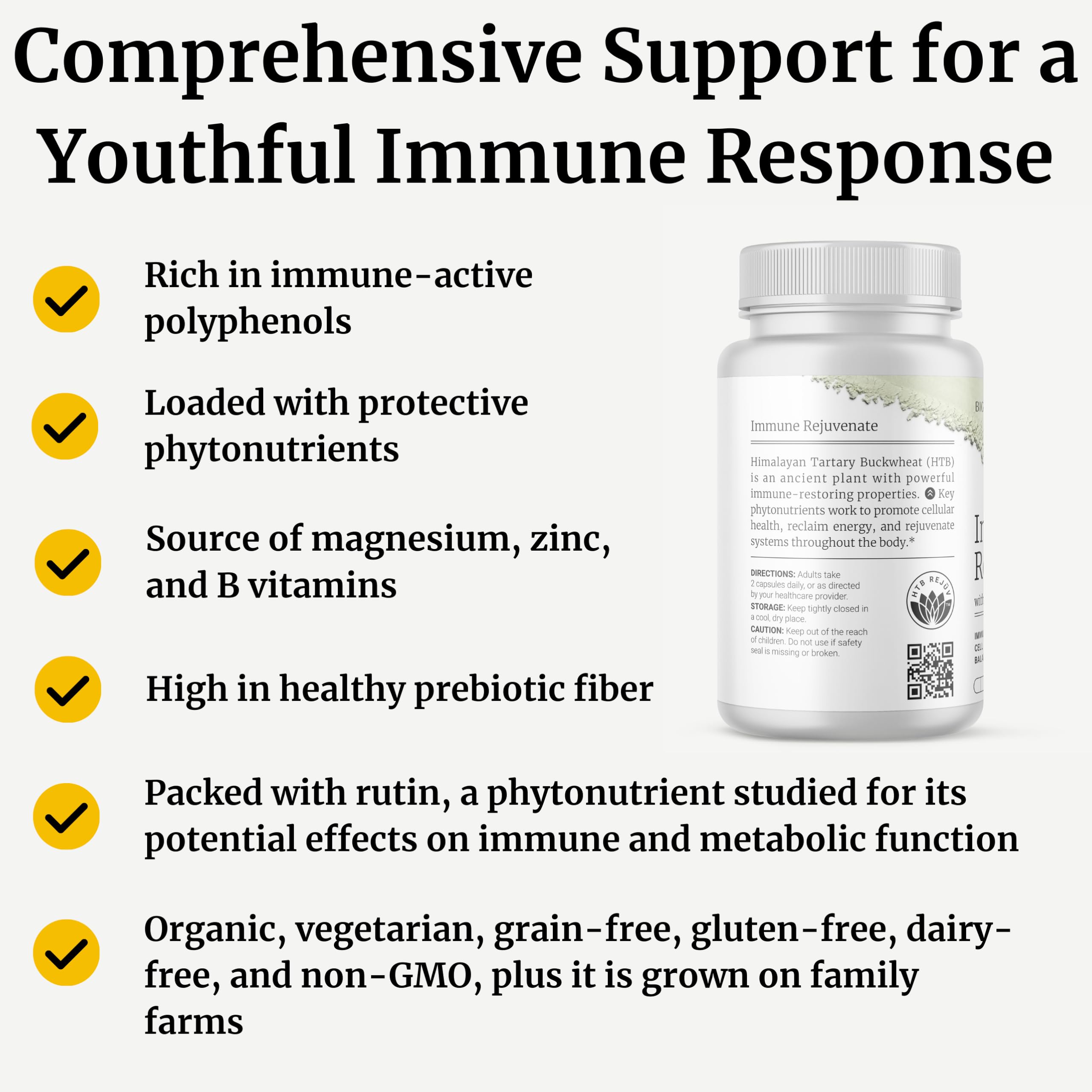 BIG BOLD HEALTH HTB Immune Rejuvenate - Polyphenols Supplement for Immune Support with Himalayan Tartary Buckwheat - Gluten Free, Dairy Free, Non-GMO Formula - 60 Vegetarian Capsules BIG BOLD HEALTH buy supplements canada