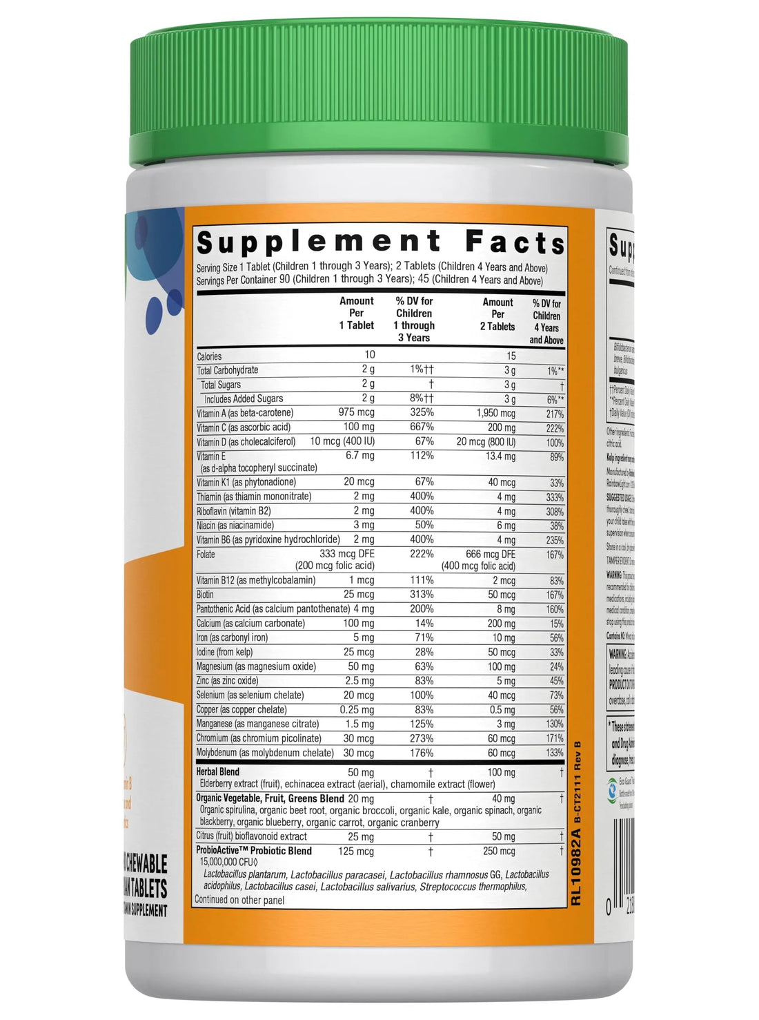 Rainbow Light Kids One Multivitamin Tablets, Provides Healthy Growth and Immune Support, with Vitamin C, Zinc, & B Complex Rainbow Light buy supplements canada