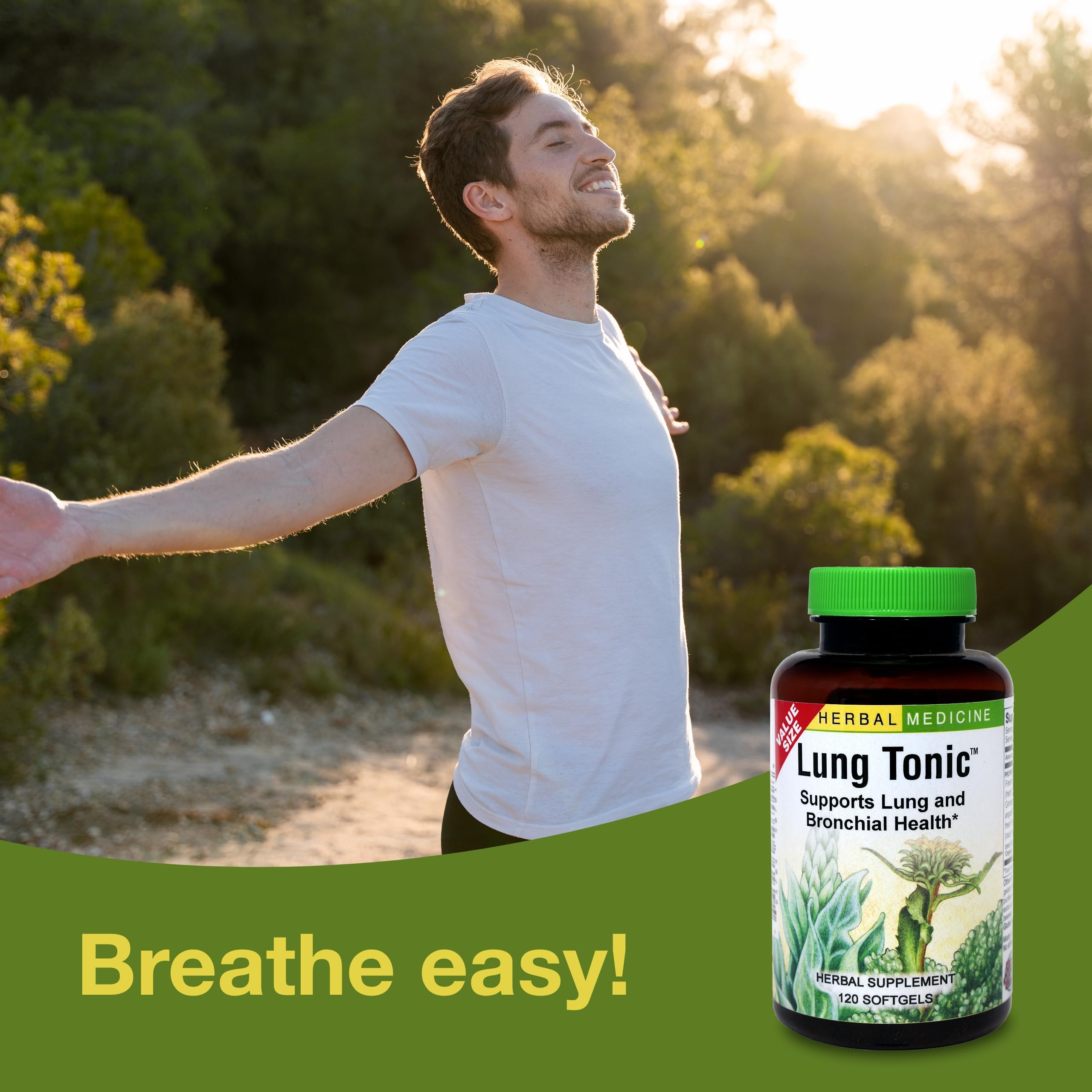 Herbs Etc. Lung Tonic - Lung Supplement for Bronchial Support - Healthy Breathing Support with Mullein, Horehound & Grindelia - 120 Softgels Herbs Etc. buy supplements canada