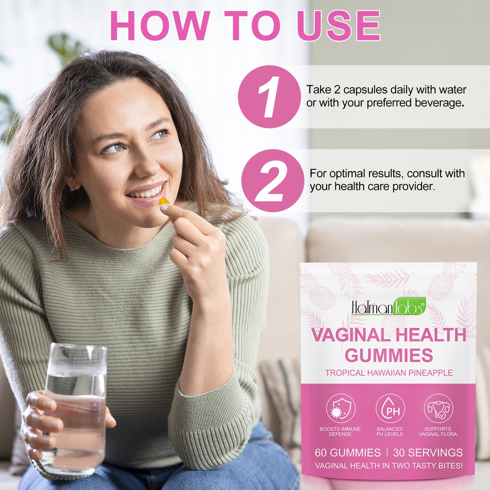 Vital Source Feminine Gummies - Feminine Balance Gummies for Women ph Natrual Famale Balance Cummie - Collagen Gummie - Pineapple PH Balance Gummie for Women Support Women’s Health - 60PCS Tooffi buy supplements canada