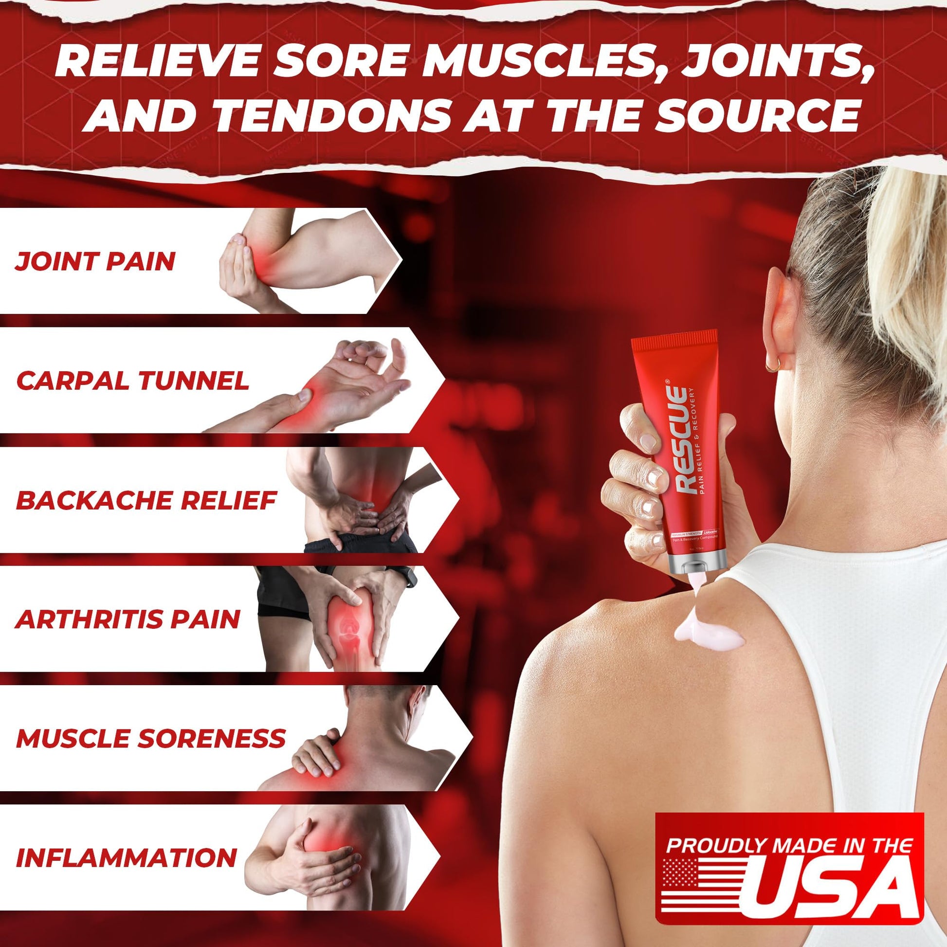 RESCUE PAIN RELIEF & RECOVERY Cream - All-in-One Solution for Back, Neck, Knee, Hand, Foot, and Shoulder Pain - Combines Power of Key Ingredients from Leading Pain Relief CreamProducts - 4 Ounces RESCUE PAIN RELIEF & RECOVERY buy supplements canada
