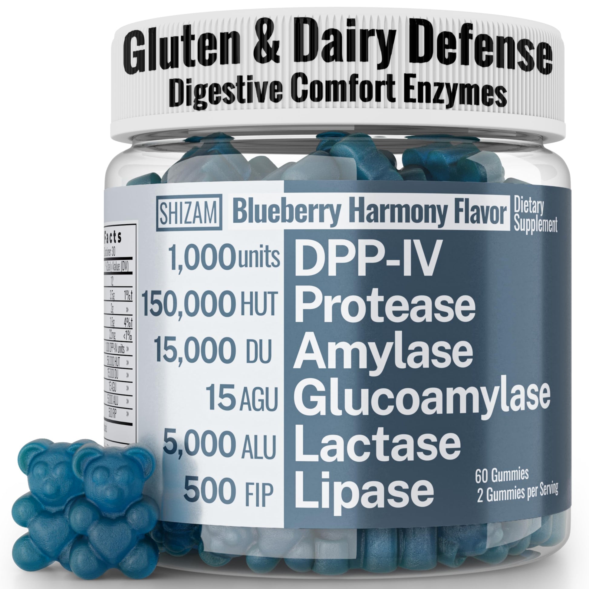 Gluten & Lactase Digestive Enzyme Gummies – Lactase Pancreatic Enzymes with DPP‑IV Lipase Gluco‑Amylase Lactase, Drops Chewables Capsules Pills Powder Supplement Alt, Pancreatic Support, for Kids SHIZAM buy supplements canada