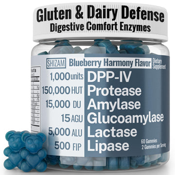 Gluten & Lactase Digestive Enzyme Gummies – Lactase Pancreatic Enzymes with DPP‑IV Lipase Gluco‑Amylase Lactase, Drops Chewables Capsules Pills Powder Supplement Alt, Pancreatic Support, for Kids SHIZAM buy supplements canada