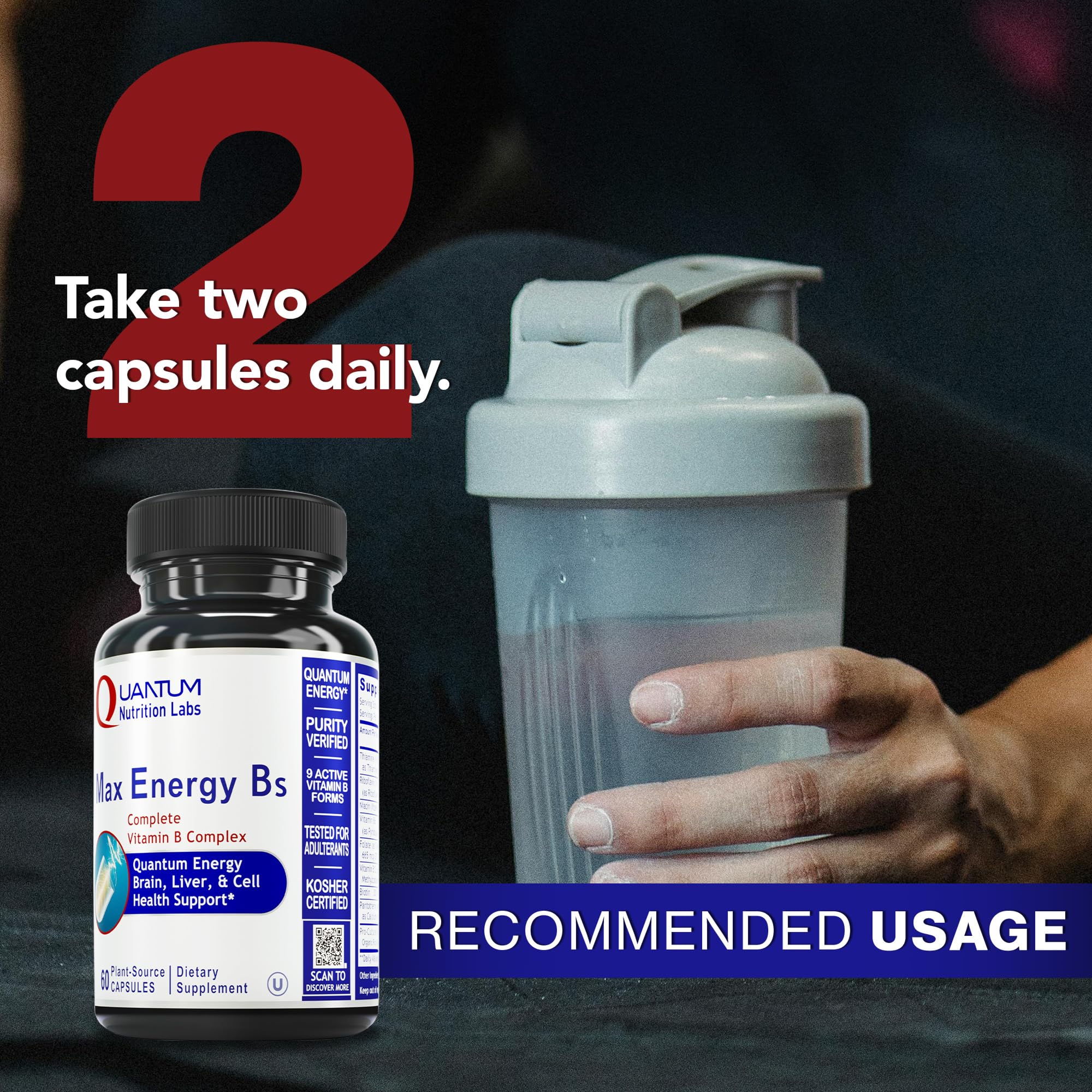 Quantum Nutrition Labs Max Energy Bs - Vitamin B Complex, Methylated B Complex Vitamins with Vitamin B1, B6, B12, Thiamin, Folate and Biotin Quantum Nutrition buy supplements canada