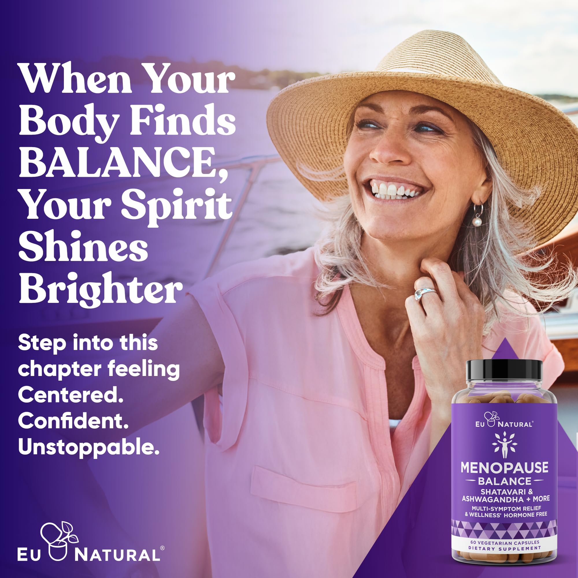 Premium Menopause Supplement for Women – Menopause Balance with Shatavari, Ashwagandha, L-Theanine & Holy Basil – Holistic Multi-Symptom Menopause Support & Hot Flash Relief – 60 Vegetarian Capsules Eu Natural buy supplements canada