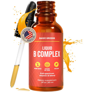 BASIC GREENS Vitamin B Complex Liquid Drops - Strength Sublingual Formula, Maximizes Absorption & Boosts Energy - B1, B2, B3, B5, B6, B7, B9, B12 - Natural Vegan Supplement BASIC GREENS buy supplements canada