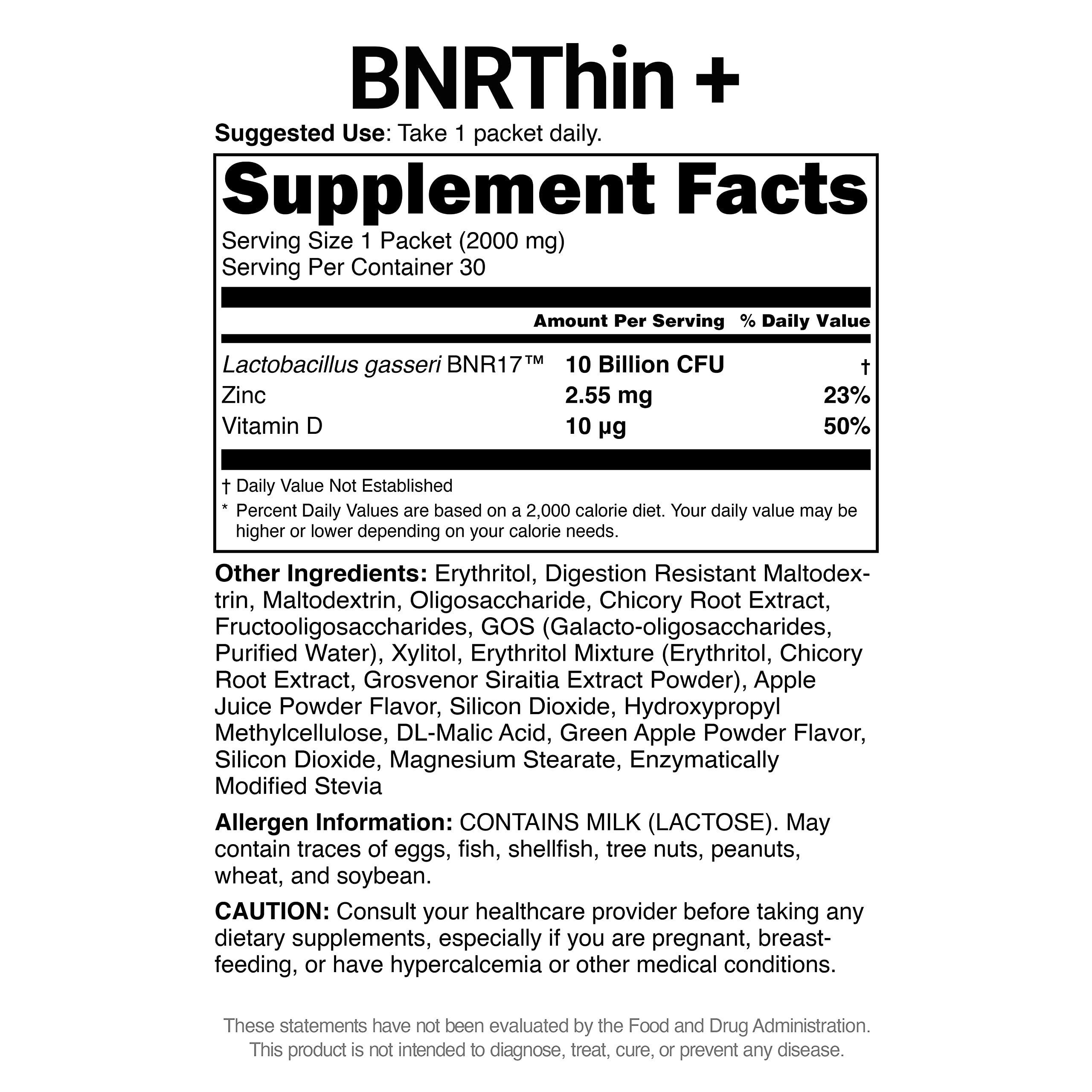 BNRThin Plus, Weight Management Probiotic Powder, 10 Billion CFU Guaranteed, Lactobacil AceBiome buy supplements canada