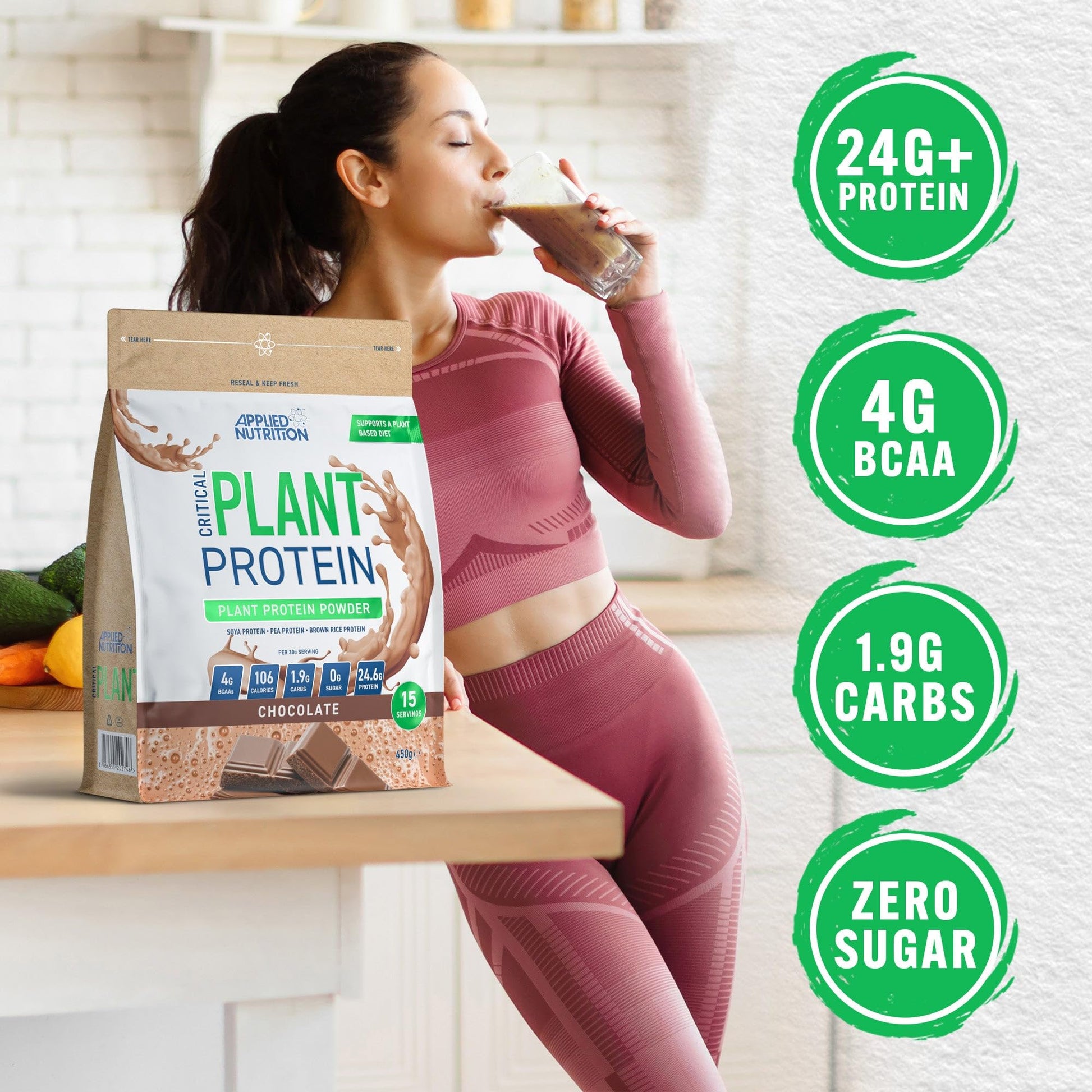 Applied Nutrition Plant Protein Powder – Critical Plant Vegan Protein Shake with SOYA, Pea, Brown Rice Proteins Applied Nutrition buy supplements canada