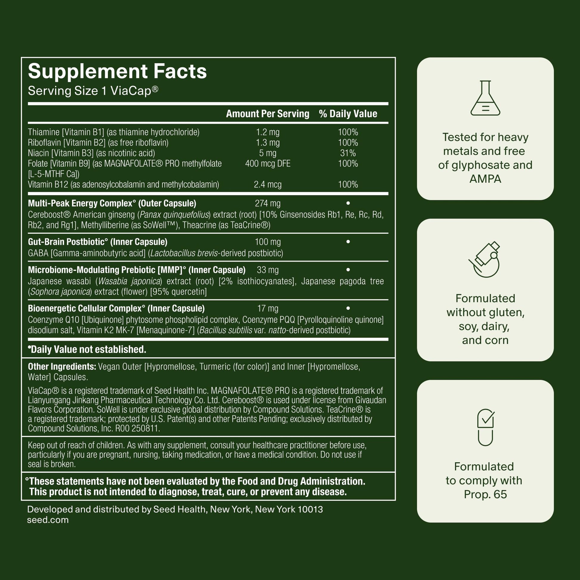 Seed AM-02 Energy + Focus - Daily Nootropic Supplement for Women & Men - Fast-Acting & Sustained Energy for Up to 6 Hours - Caffeine-Free Vegan & Shelf-Stable - 30 Capsules (30-Day Supply) Visit the Seed Store buy supplements canada