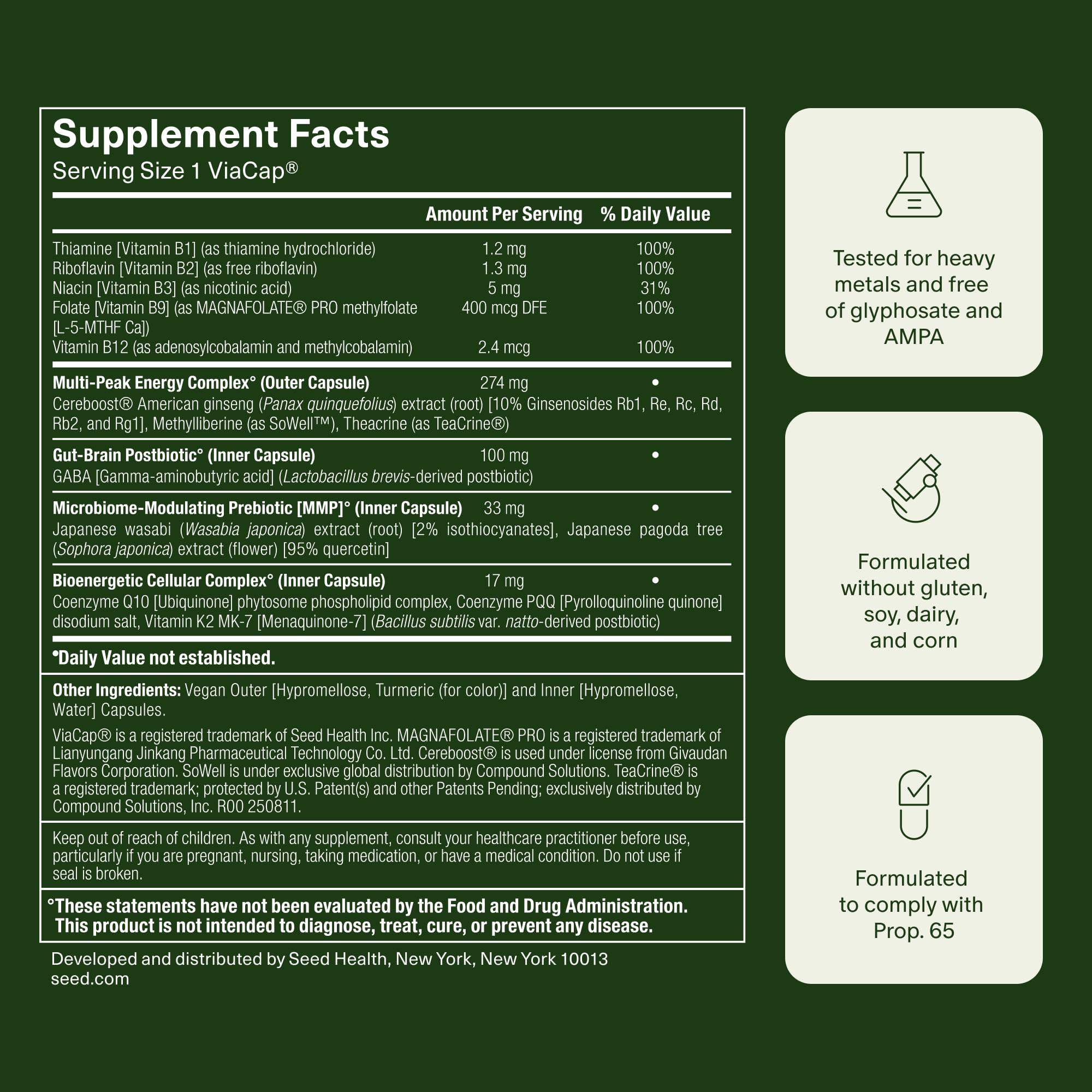 Seed AM-02 Energy + Focus - Daily Nootropic Supplement for Women & Men - Fast-Acting & Sustained Energy for Up to 6 Hours - Caffeine-Free Vegan & Shelf-Stable - 30 Capsules (30-Day Supply) Visit the Seed Store buy supplements canada