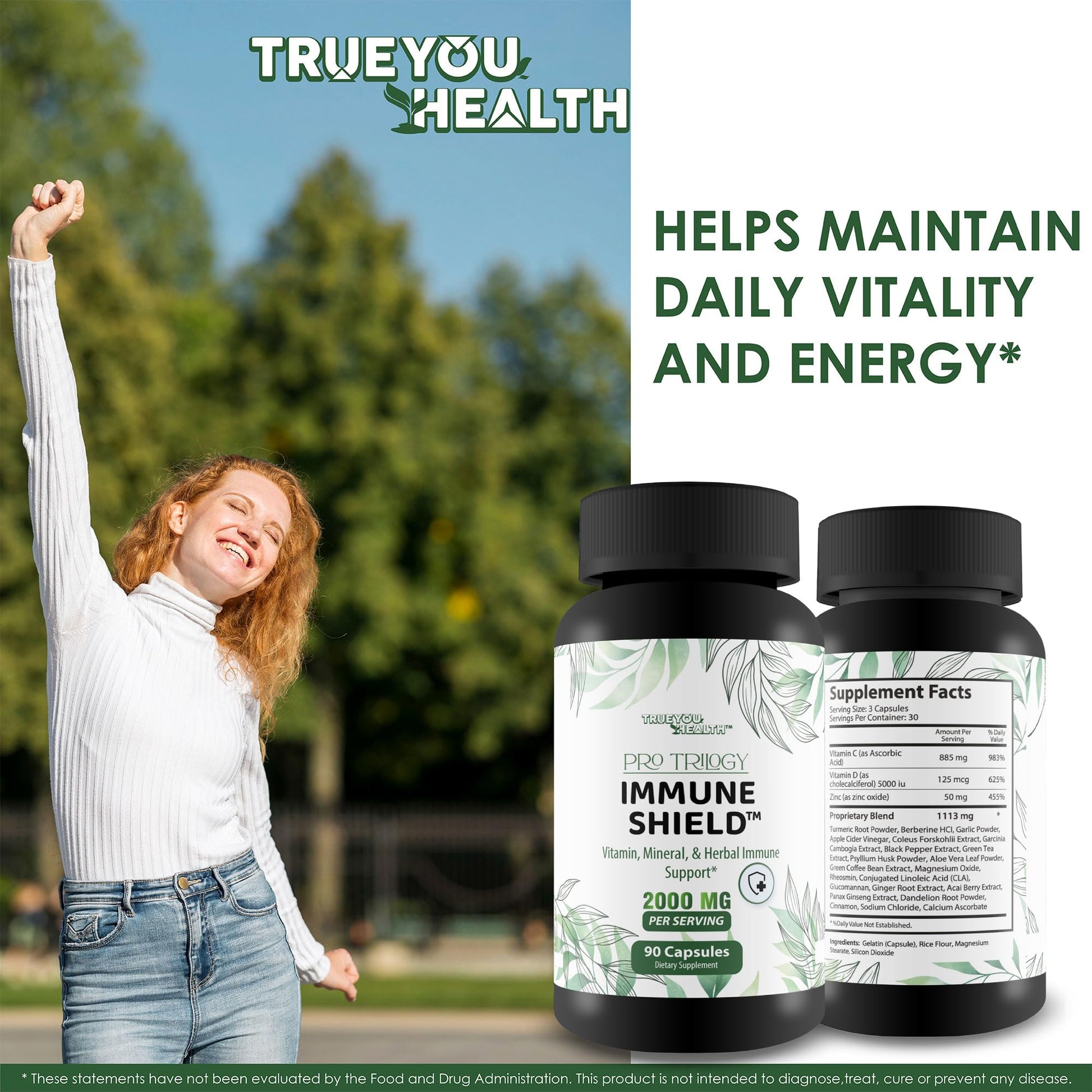 Pro Trilogy Immune Shield - Our Best Immune Support Supplement - Immune Support Capsules - Immune Boost Pills - Our Best Immune Pills Nature Vitamin D Zinc C Best Immune Support Vitamins True You Health buy supplements canada