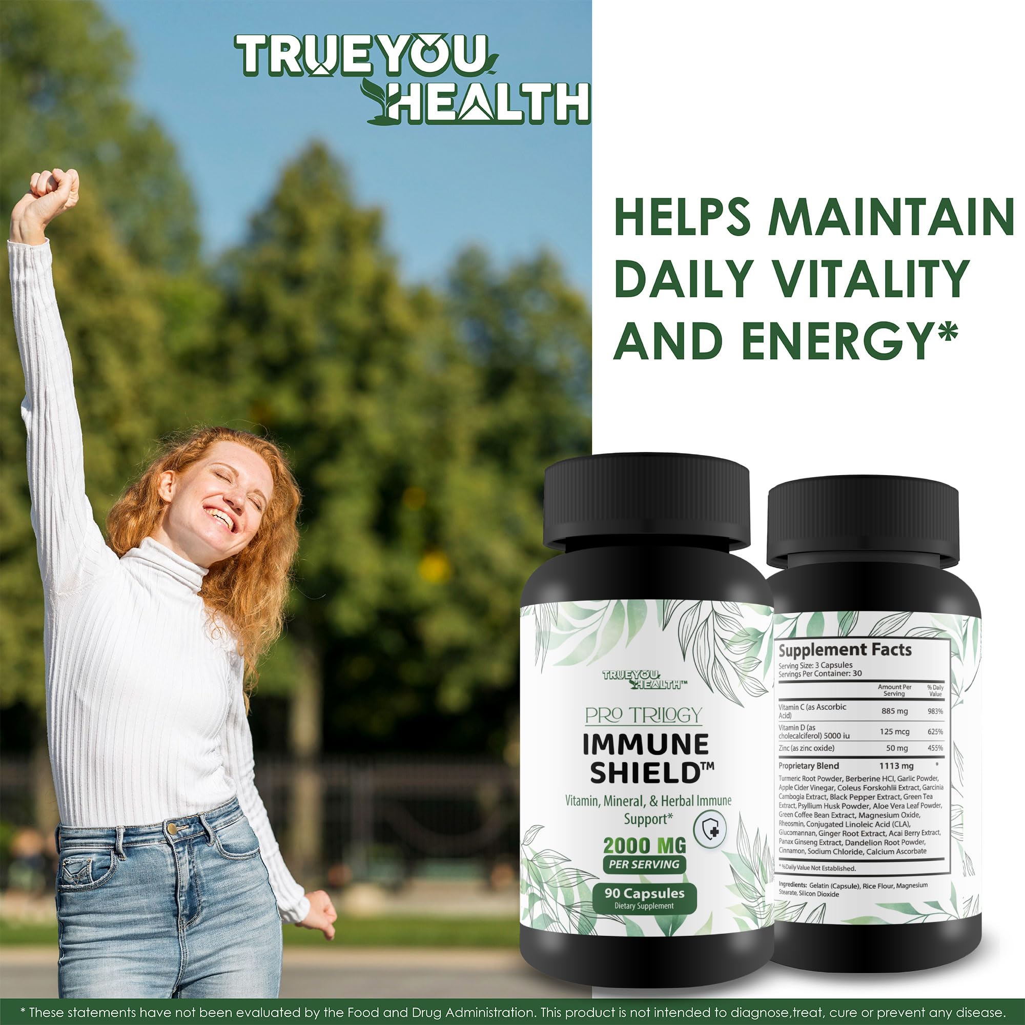 Pro Trilogy Immune Shield - Our Best Immune Support Supplement - Immune Support Capsules - Immune Boost Pills - Our Best Immune Pills Nature Vitamin D Zinc C Best Immune Support Vitamins True You Health buy supplements canada