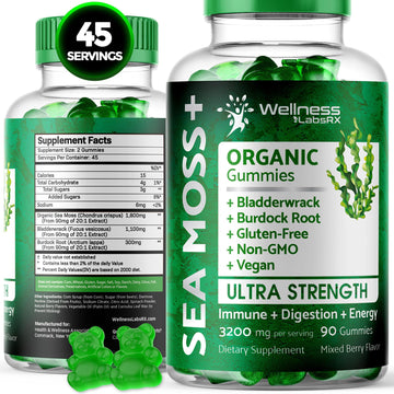 WELLNESS LABSRX Sea Moss Gummies, 3200mg Organic Seamoss, Irish Sea Moss WELLNESS LABSRX buy supplements canada