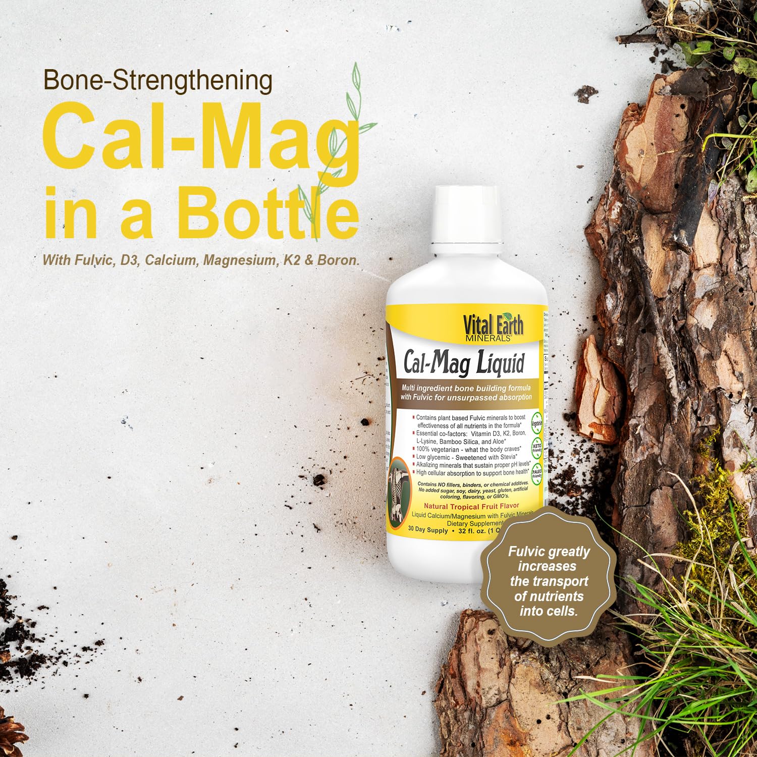 Vital Earth Minerals Bone & Wellness Support – Cal Mag Liquid + Super Multi, Liquid Multivitamins, MTHFR Support, 32 Oz Ea Vital Earth Minerals buy supplements canada