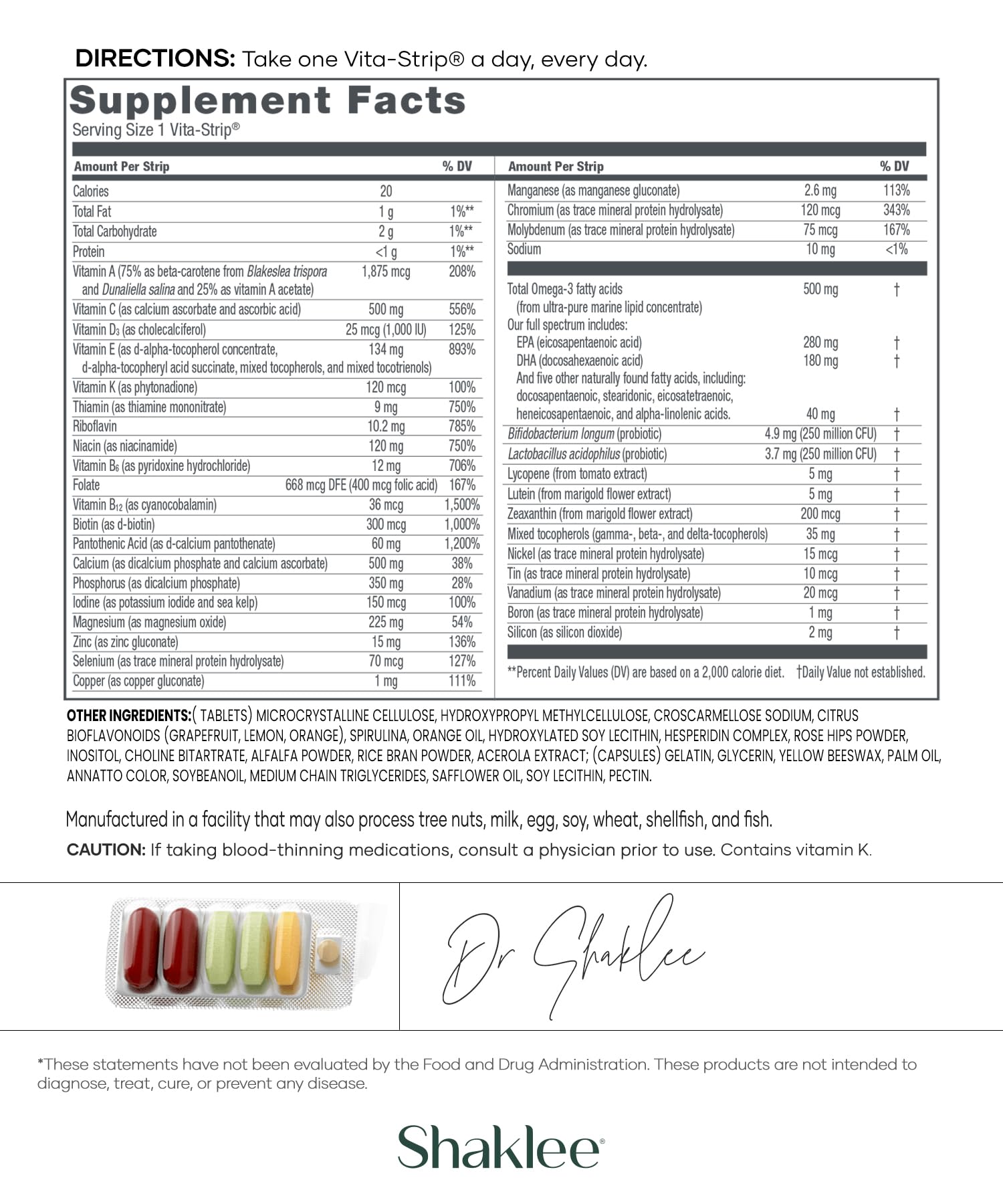 Shaklee - Vitalizer™ Men - Advanced Nutrition Vita-Strips® with Vitamins, Minerals, Omega-3s, Probiotics & More for Heart, Joint, Immune, Bone, Digestive Health & Physical Energy - 30 Vita-Strips® Shaklee buy supplements canada