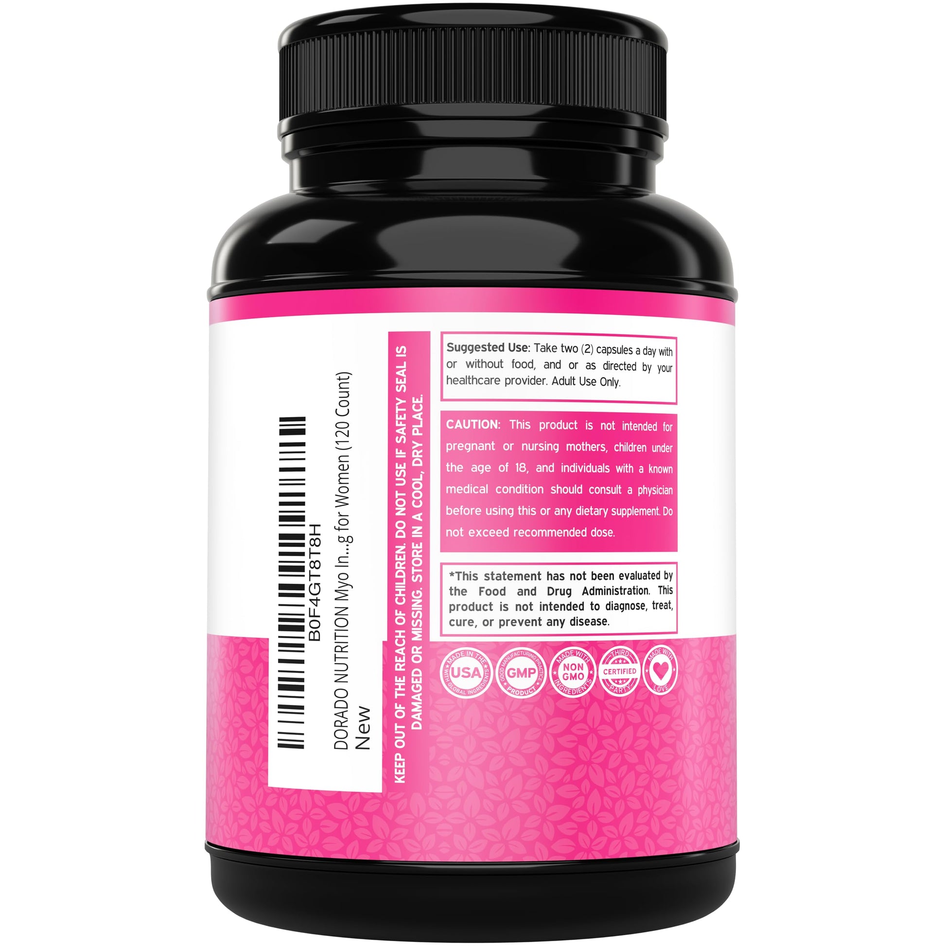 Inositol Capsules (Myo Inositol) (1000mg Per Serving 120 Capsules) Myo Inositol Supplement for Women Hormone Balance Support - Vegan Safe - Third Party Tested - Gluten Free & Made in USA (120 Count) DORADO NUTRITION buy supplements canada