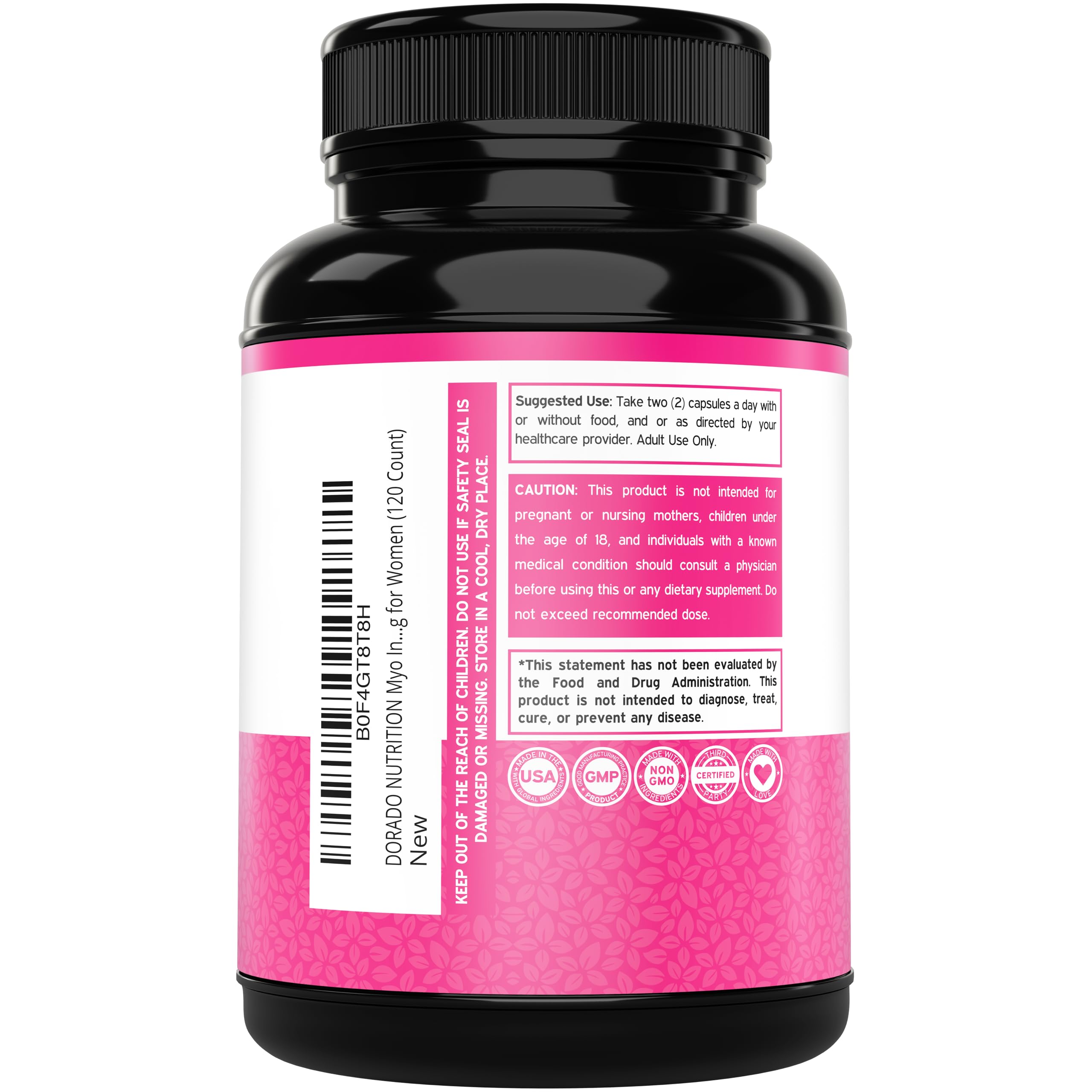 Inositol Capsules (Myo Inositol) (1000mg Per Serving 120 Capsules) Myo Inositol Supplement for Women Hormone Balance Support - Vegan Safe - Third Party Tested - Gluten Free & Made in USA (120 Count) DORADO NUTRITION buy supplements canada