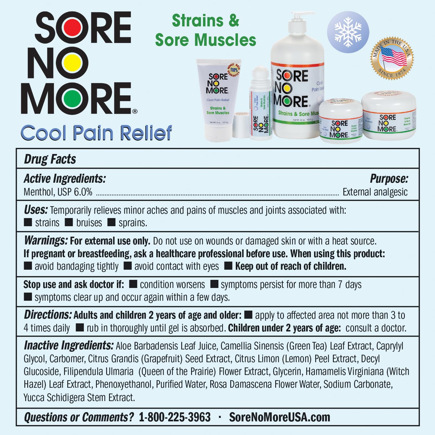 Sore No More Cool Relieving Gel for Aches & Pains in Muscles & Joints associated with Strains, Bruises & Sprains | Absorbs Quickly with a Refreshing Lemon Aroma | 32 oz Bottle with Pump Sore No More buy supplements canada