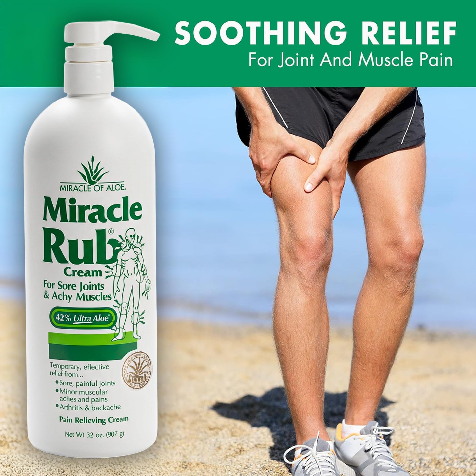 Miracle of Aloe Miracle Rub Pain Relieving Cream 32 oz, Fast & Effective Relief for Arthritis, Muscle, and Joint Pain - Maximum Strength UltraAloe Formula, Topical Analgesic Miracle of Aloe buy supplements canada