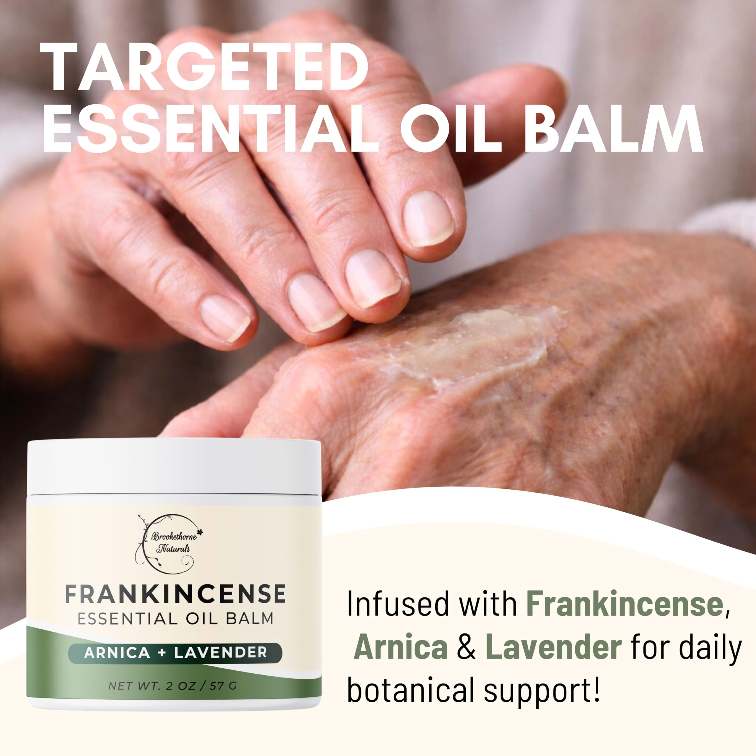Brookethorne Naturals Frankincense Balm | Frankincense Essential Oil Balm for Skin Hydration | Soothing Muscle & Joint Support | Boswellia Extract, Arnica Montana, Castor Oil & Lavender 2oz Brookethorne Naturals buy supplements canada