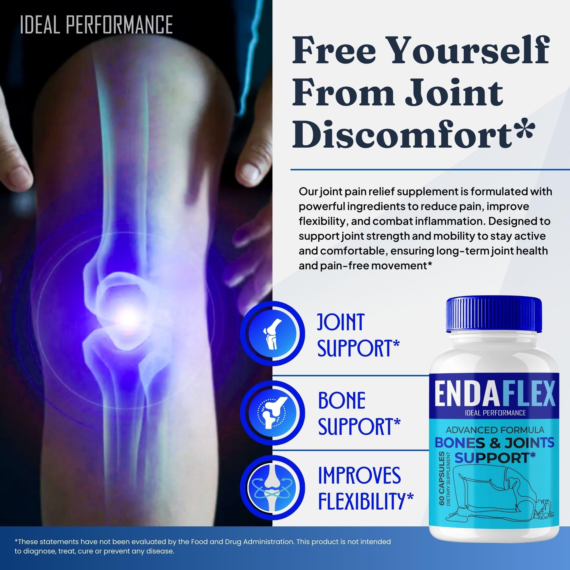 Endaflex Capsules, Advanced Joint Support Supplement Pills for Mobility and Comfort - Maximum Strength, Official Enda Flex Joint Support All Natural Formula, Premium Enda-Flex Reviews (2 Pack) IDEAL PERFORMANCE buy supplements canada