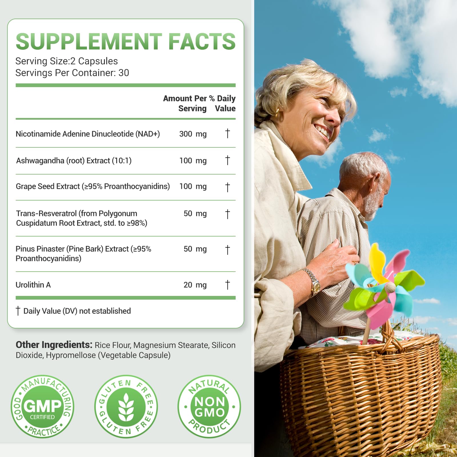 Nature Whisper NAD+ Supplement 620mg | 6-in-1 Complex with Resveratrol, Ashwagandha & Urolithin A - Daily Energy Stack for Focus, Brain Fog & Healthy Aging - 60 Capsules Nature Whisper buy supplements canada