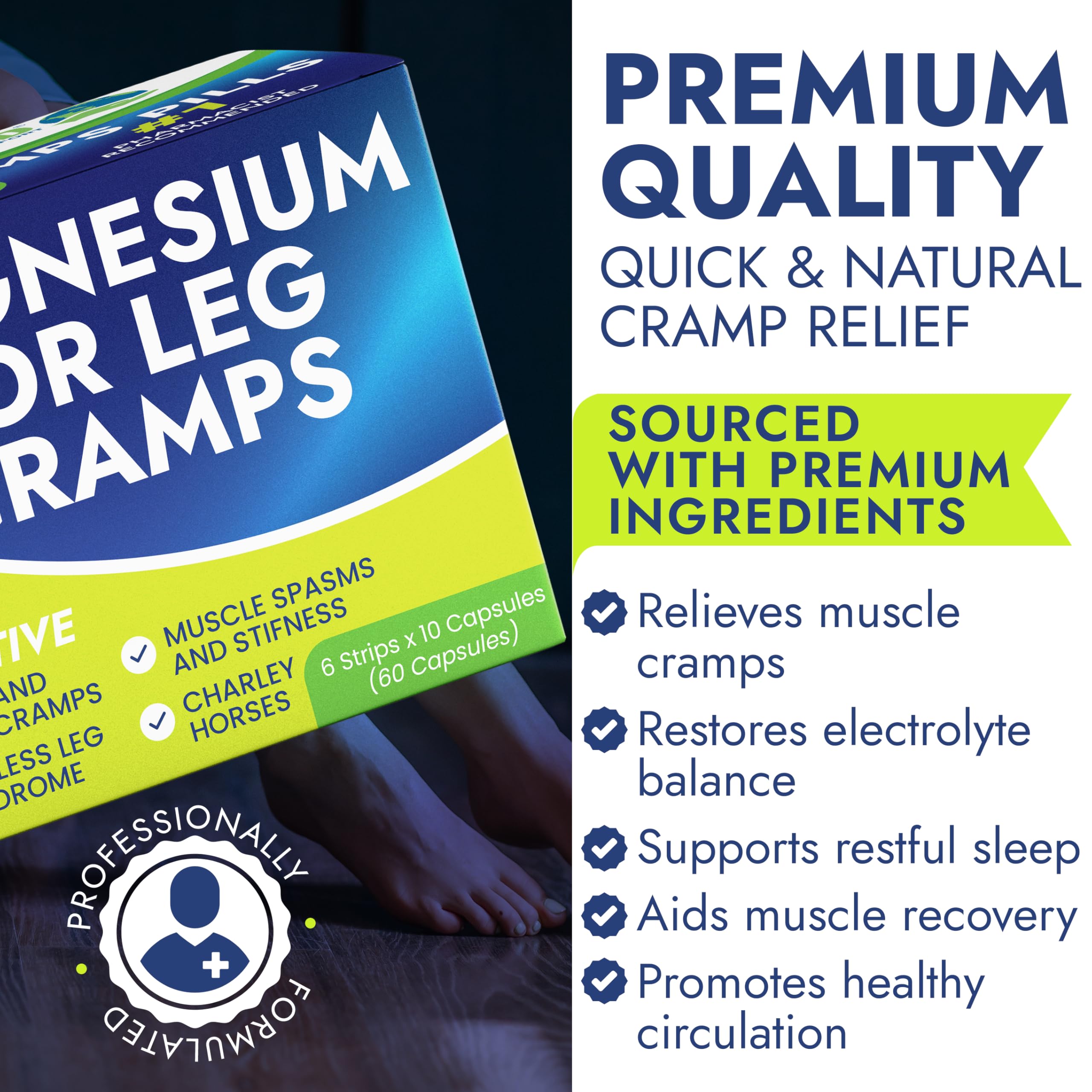 Leg Cramp Relief Pills | Pain Relief for Muscle Spasms, Soreness, & Foot and Calf Cramps | Homeopathic Medicine for Restless Legs Syndrome Relief (30 Pills) Terramed Just Think Comfort buy supplements canada
