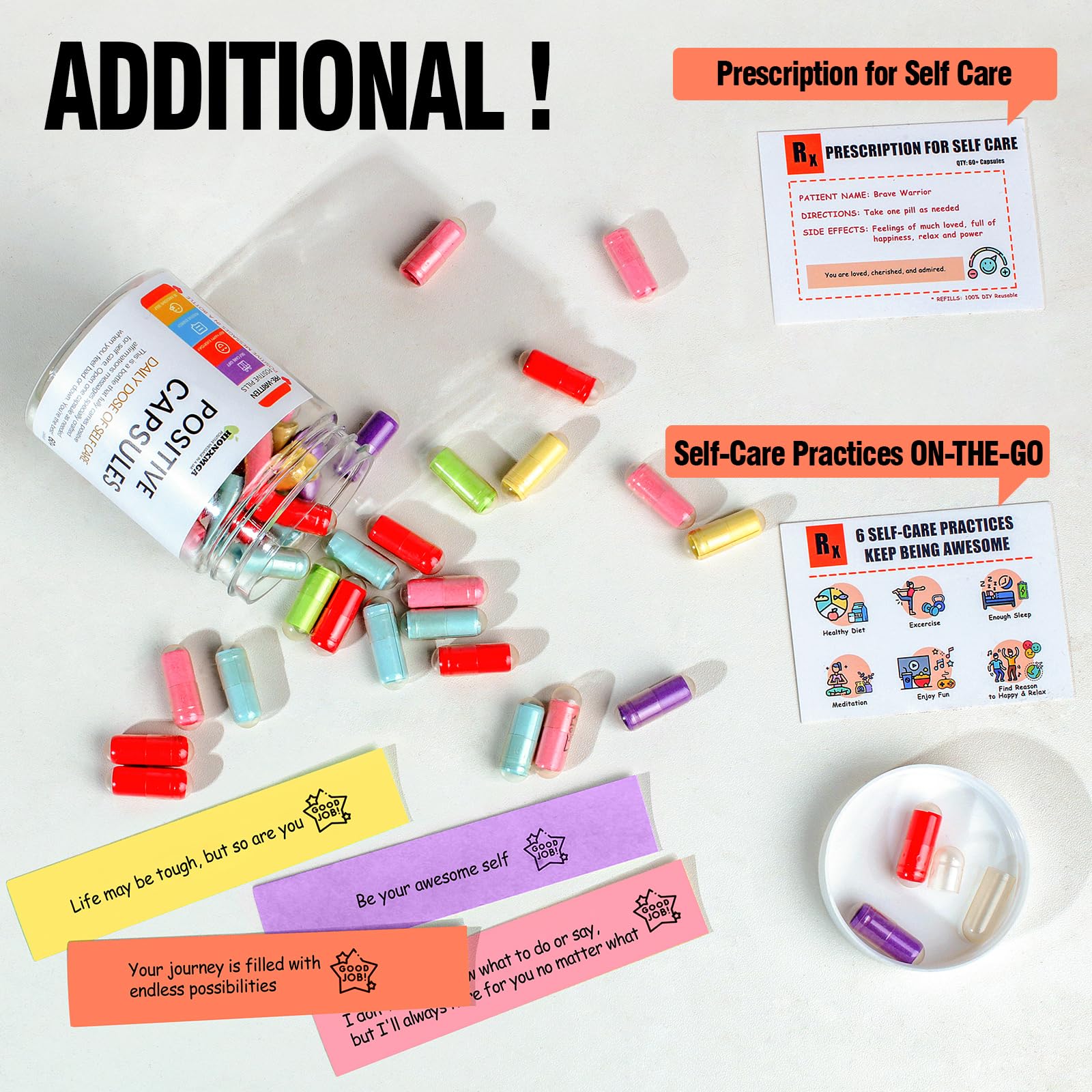HIONXMGA Positive Messages in a Bottle (60+ Positive Affirmations),Self Care Gifts for Women Men HIONXMGA buy supplements canada