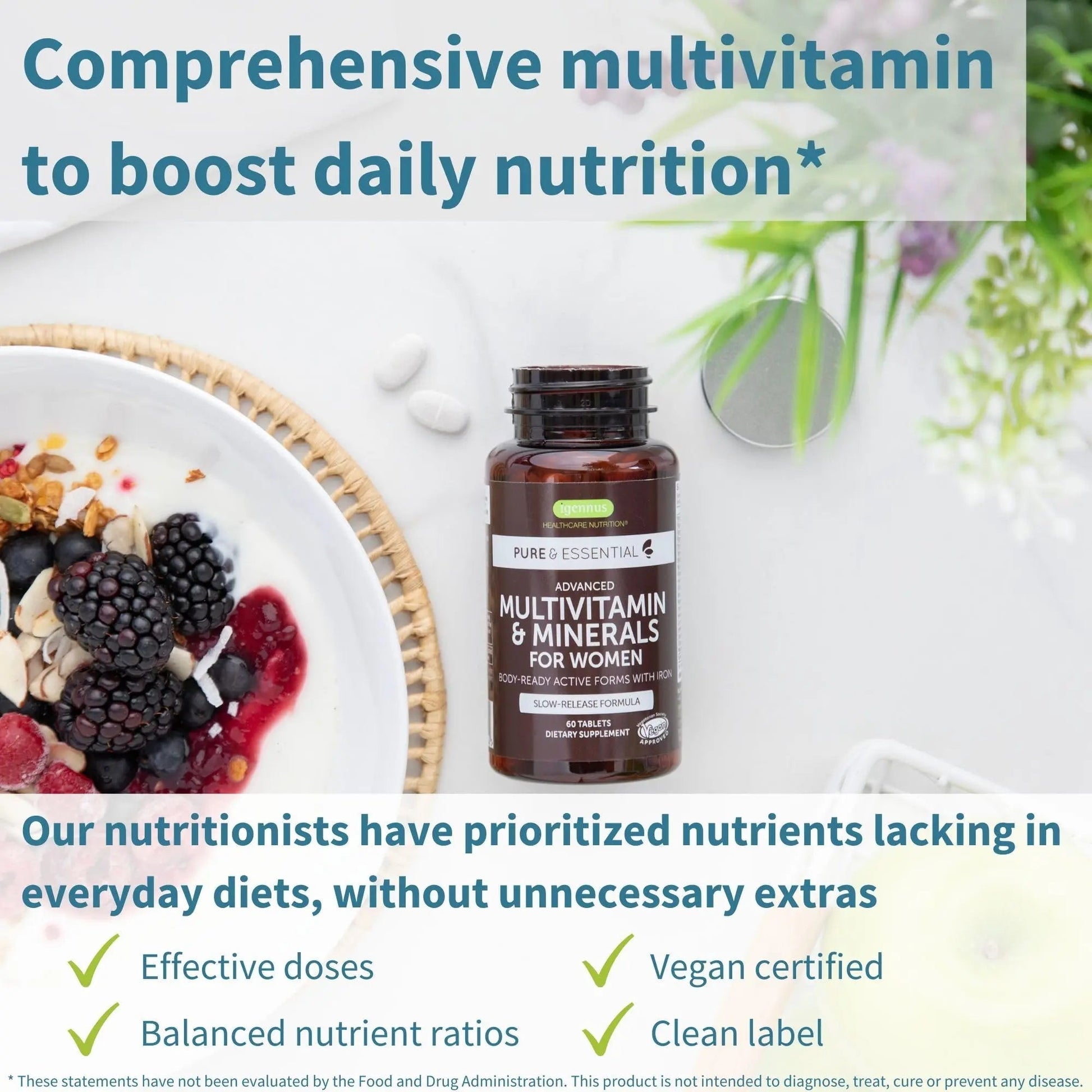 Multivitamin & Minerals for Women + Advanced Kids Multivitamin Gummy Vegan Bundle, with Methylated B-Vitamins, Vitamin A, C, D3 & E Igennus Healthcare Nutrition buy supplements canada