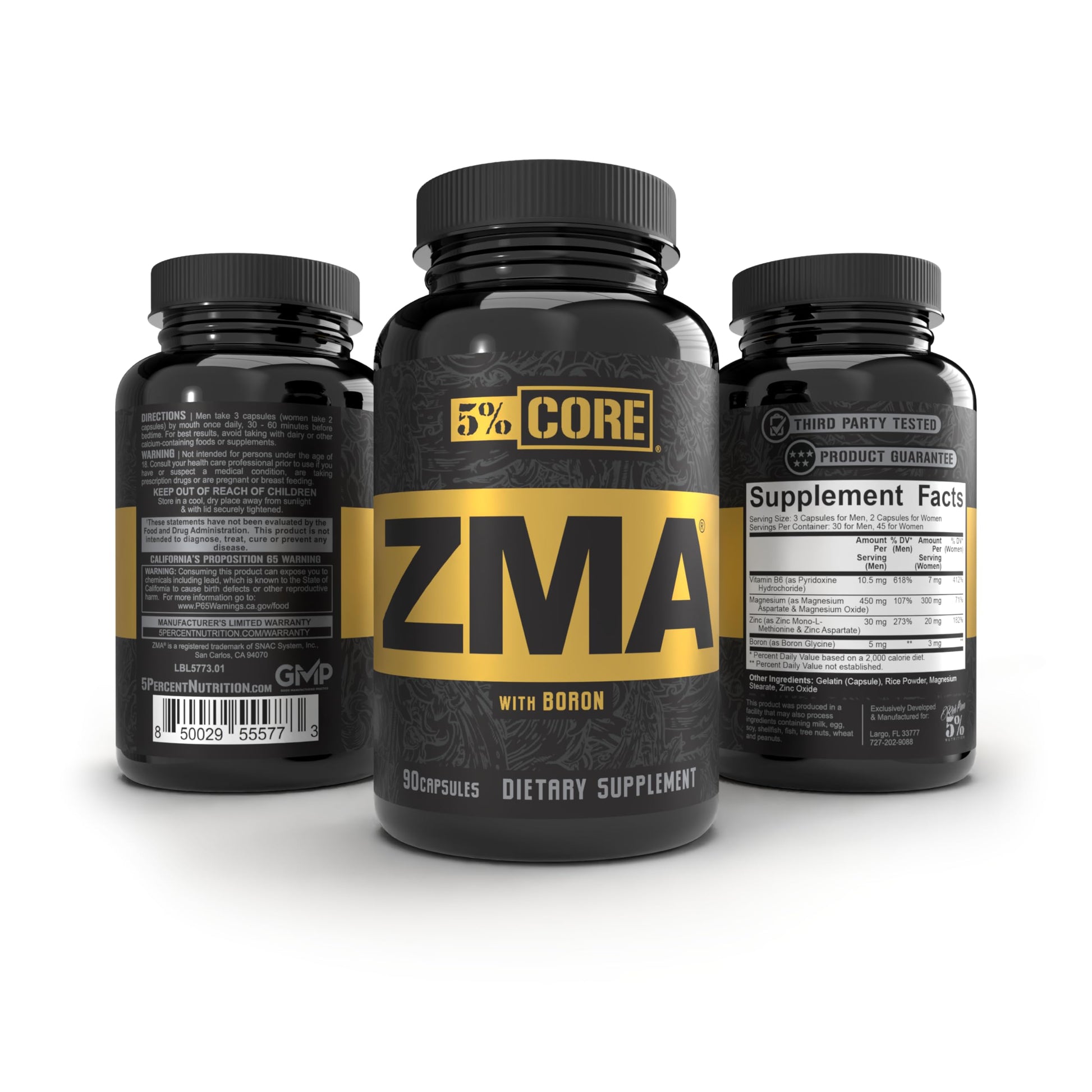 5% Nutrition Core ZMA (with Boron) | Promotes Recovery by Restoring Levels of Zinc, Magnesium & Vitamin B-6 (90 Capsules) 5% Nutrition buy supplements canada