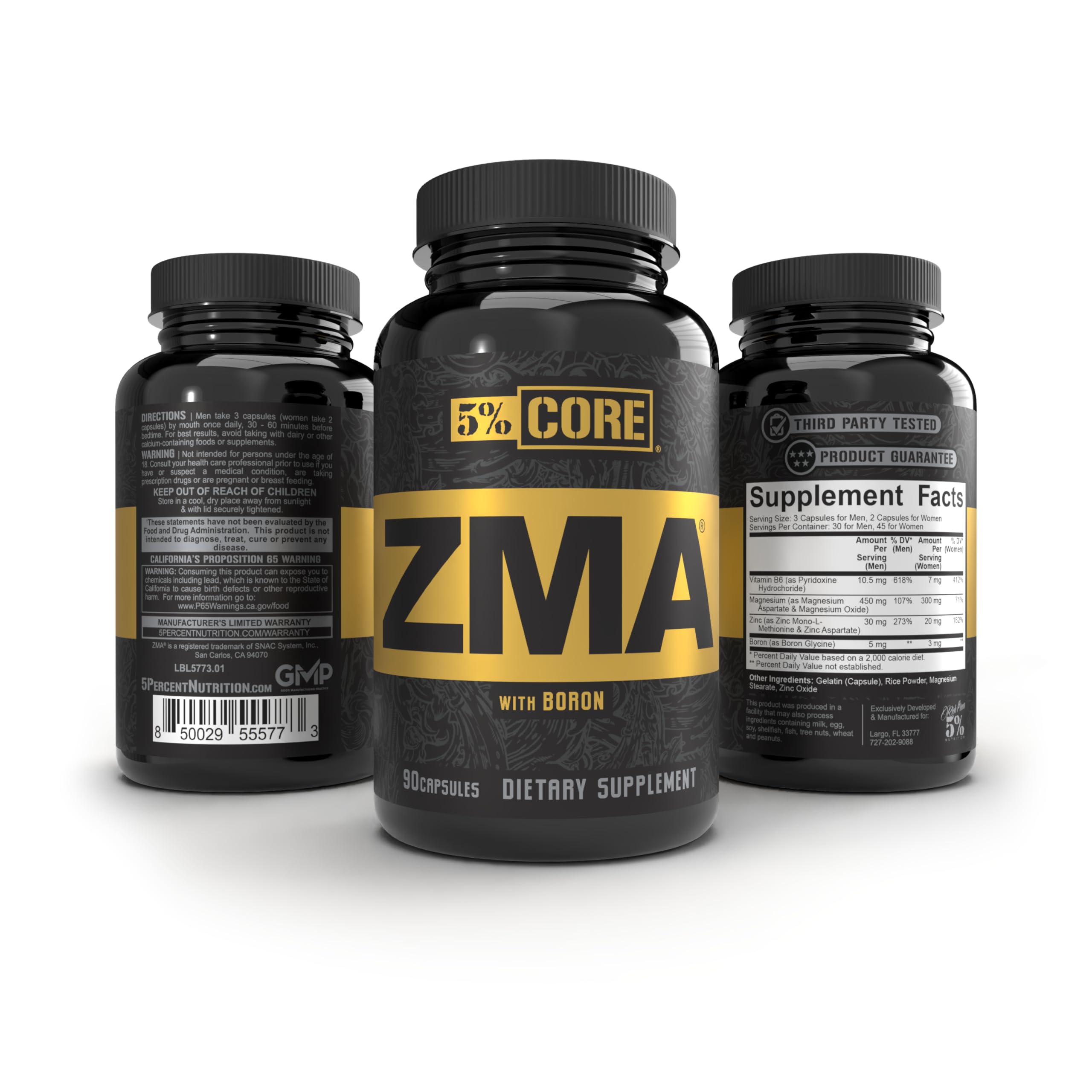 5% Nutrition Core ZMA (with Boron) | Promotes Recovery by Restoring Levels of Zinc, Magnesium & Vitamin B-6 (90 Capsules) 5% Nutrition buy supplements canada