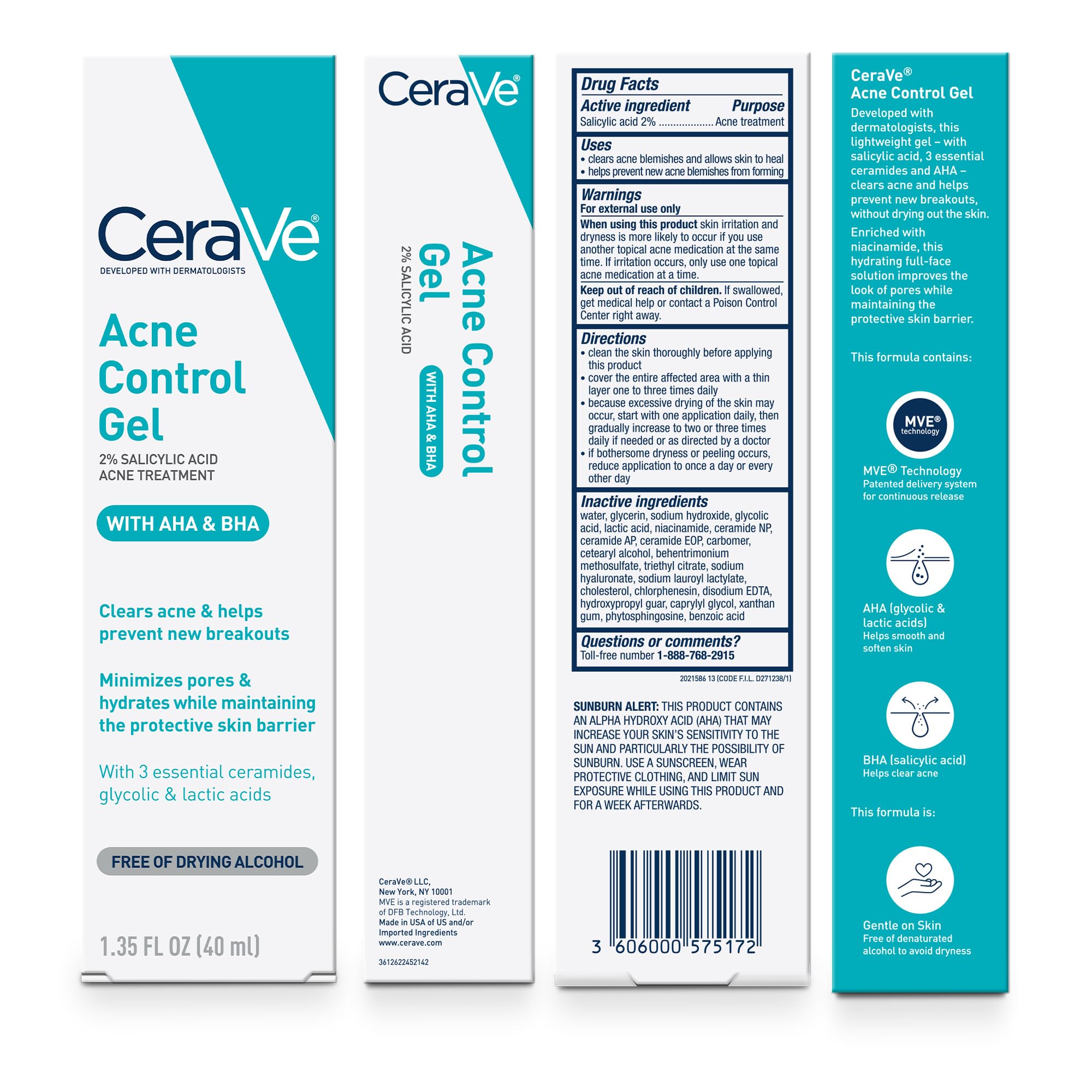 CeraVe Acne Control Gel, 2% Salicylic Acid Treatment With Glycolic Acid + Lactic Acids CeraVe buy supplements canada
